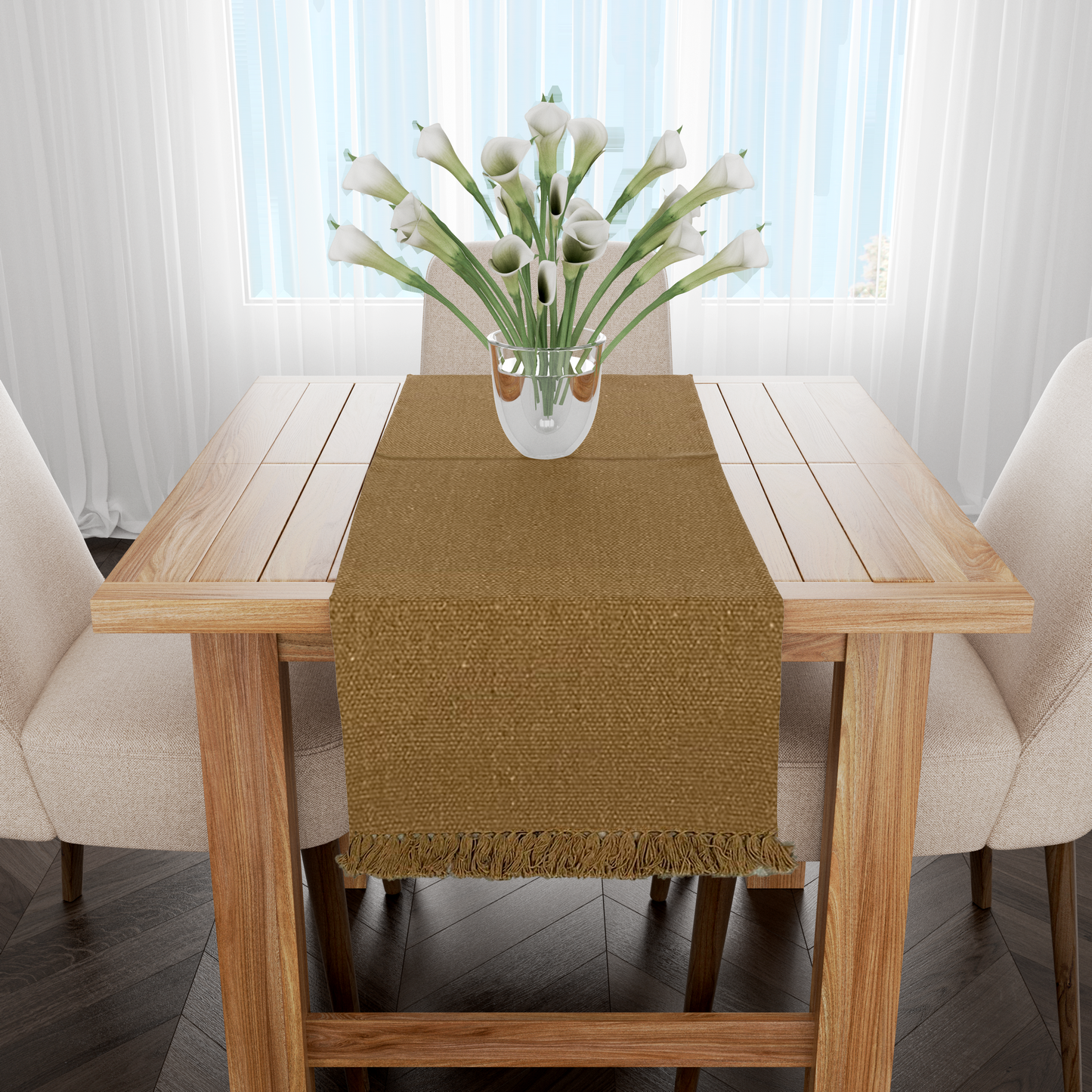 Caminho de Mesa Algodão Café com Leite Liso 1,0m