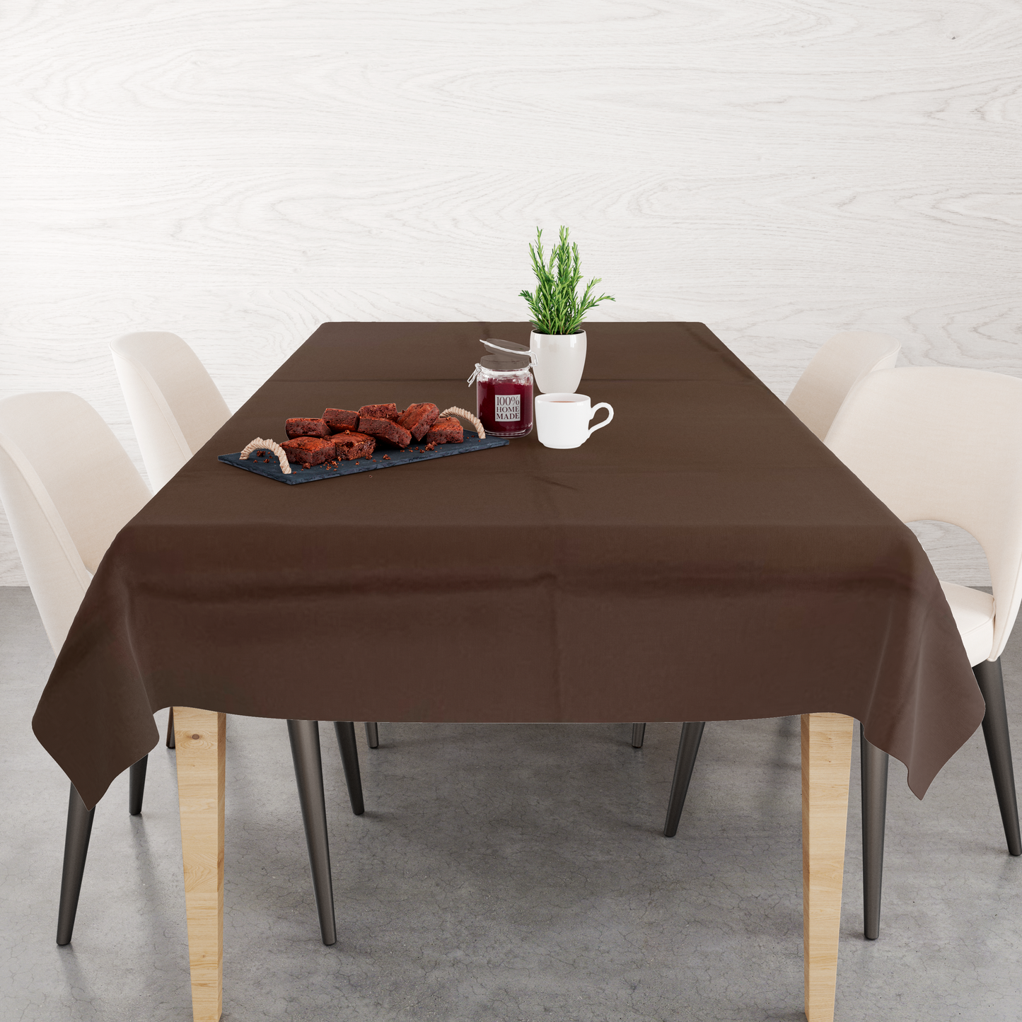 Toalha de Mesa Oxford Marrom Lisa 1,5mx2,2m