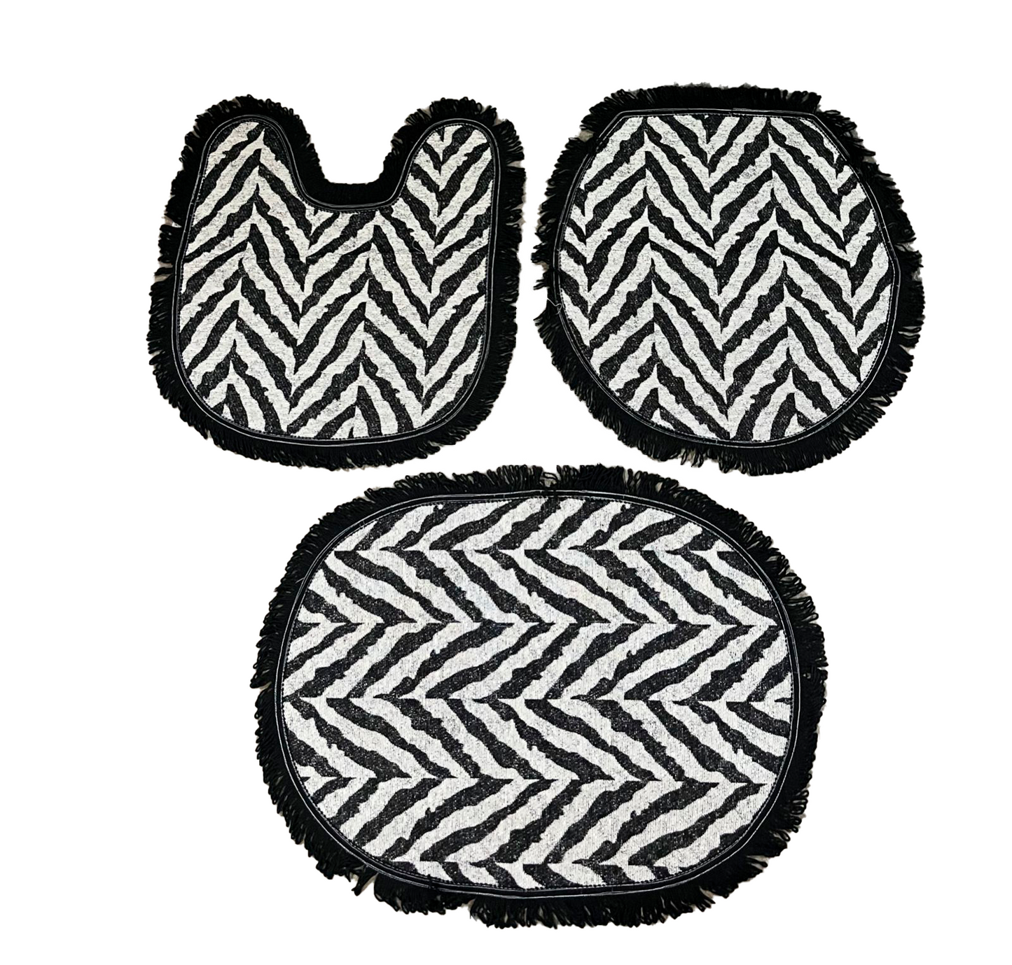 Jogo de Banheiro 3 Peças Emborrachado Dijon Preto