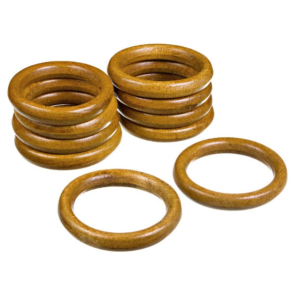 Pacote 50 Argolas Porta Guardanapo de Madeira 7cm Bege