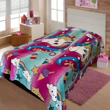 Cobertor Manta Microfibra Infantil Unicórnio