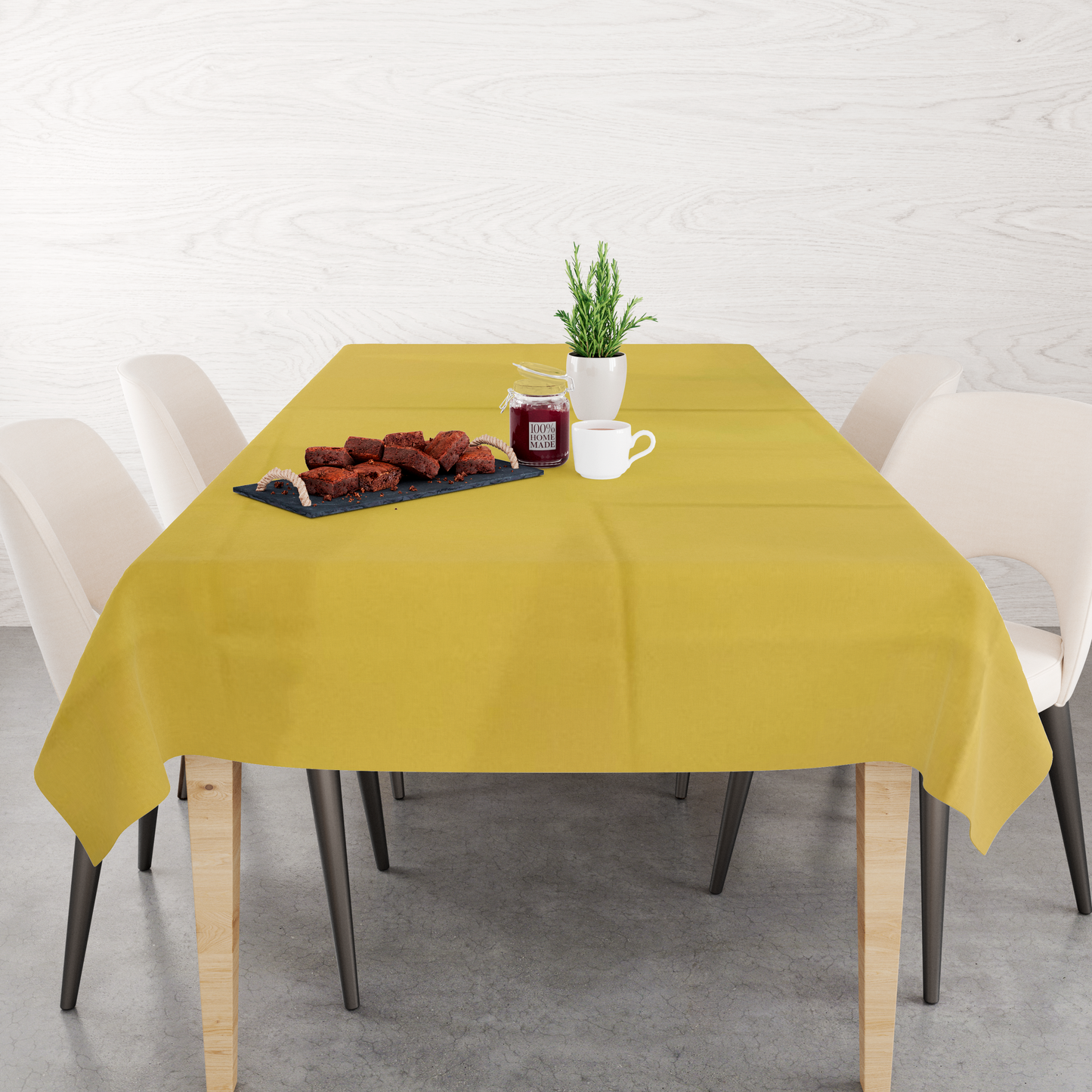 Toalha de Mesa Oxford Amarela Lisa 1,5mx1,5m