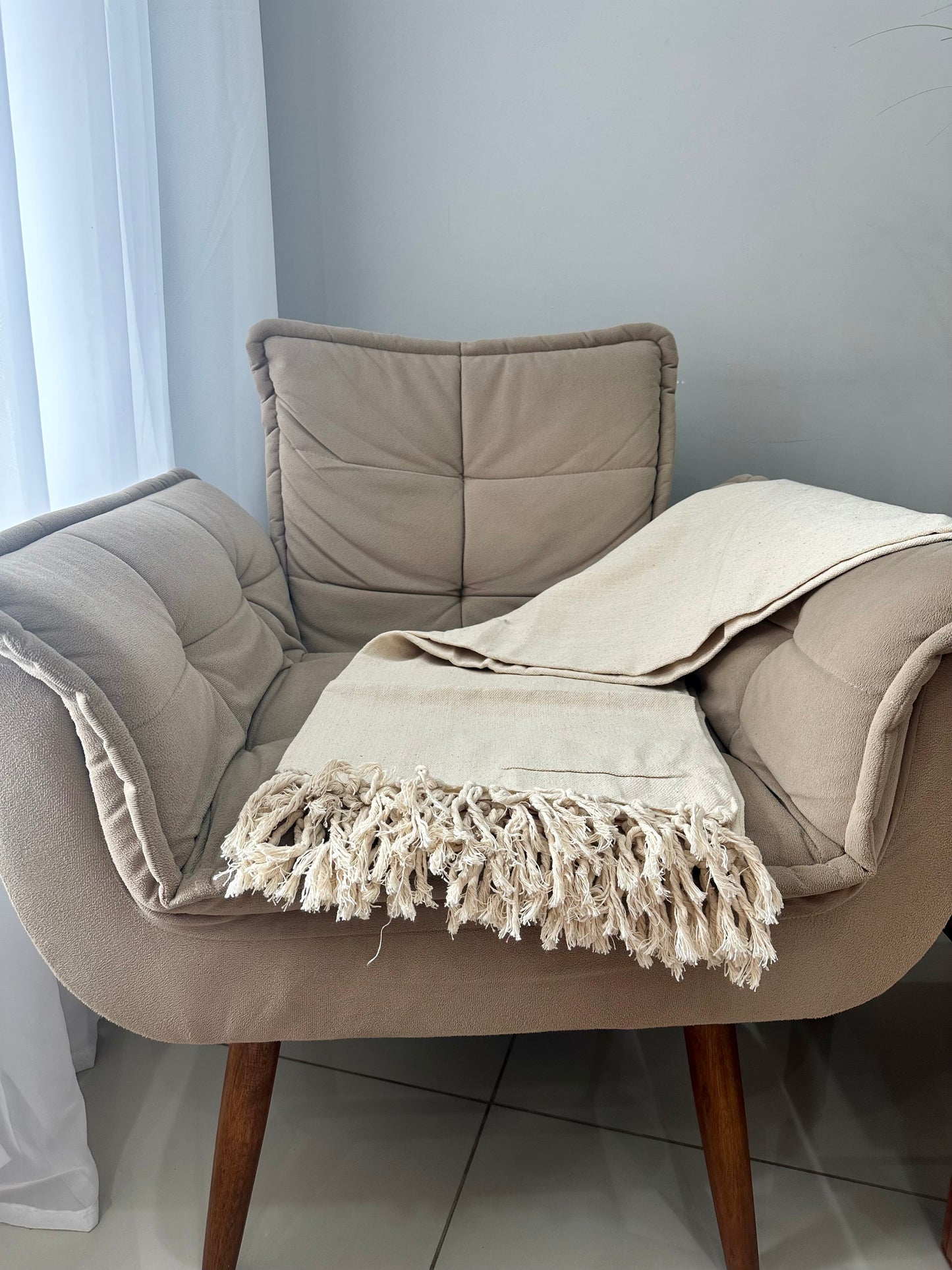 Manta para Sofá Básica Gigante Cru 1,40x2,20m