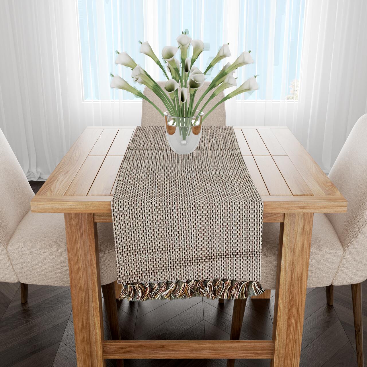 Caminho de Mesa Linha com Fio Lurex Mesclado Colorido 1,5m