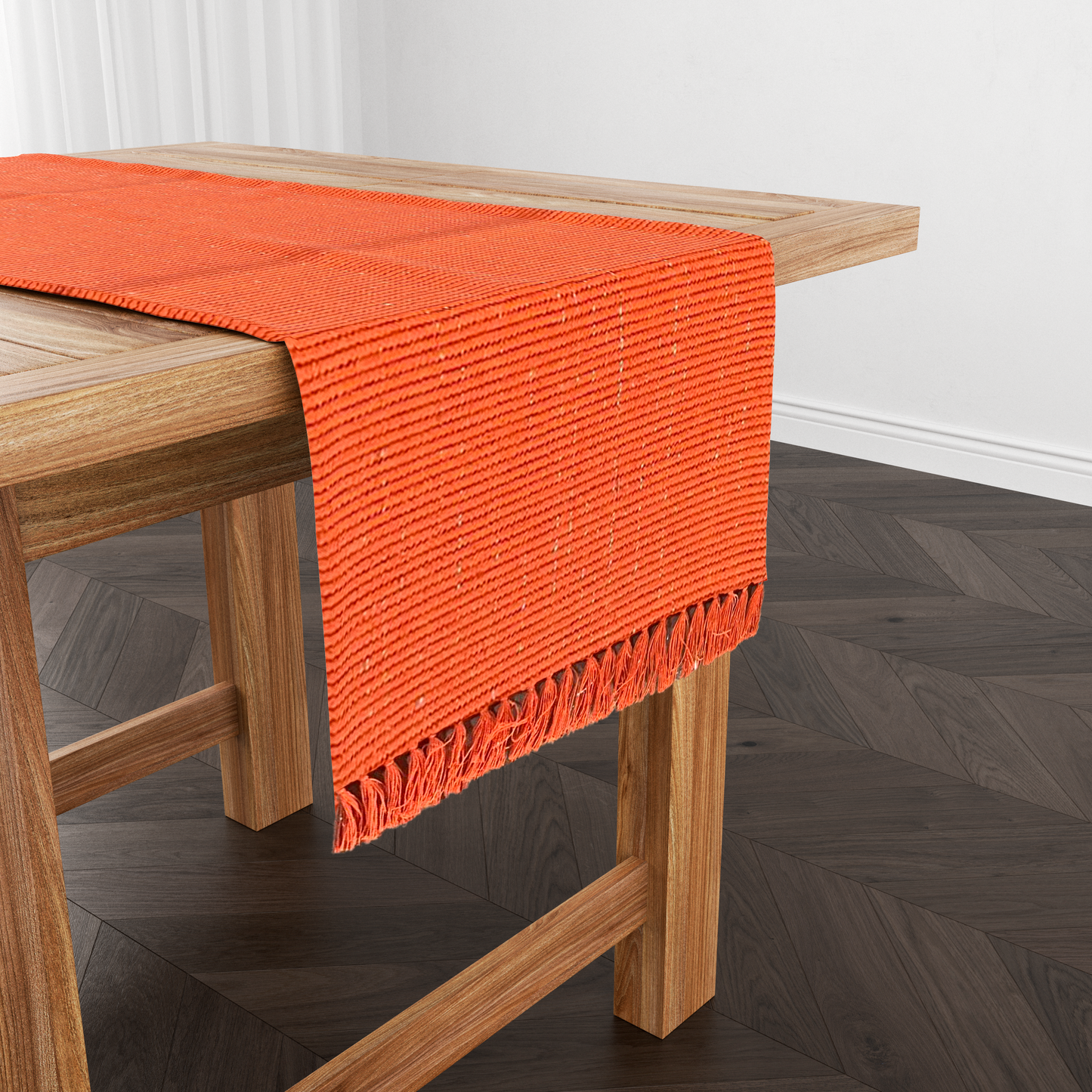 Caminho de Mesa Linha com Fio Lurex Laranja 1,0m