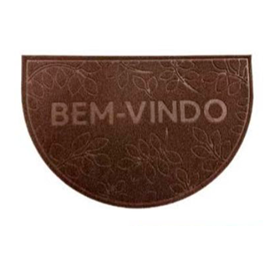 Capacho Bem Vindo Meia Lua Marrom