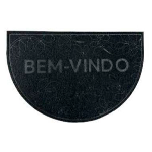 Capacho Bem Vindo Meia Lua Preto