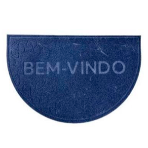 Capacho Bem Vindo Meia Lua Azul