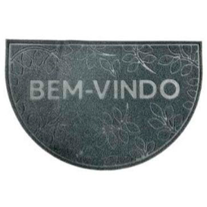 Capacho Bem Vindo Meia Lua Cinza