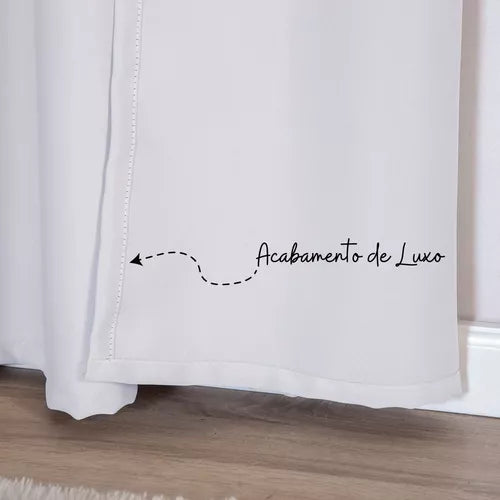 Cortina Blackout com Argolas Cromadas Branco 2,20x2,80m