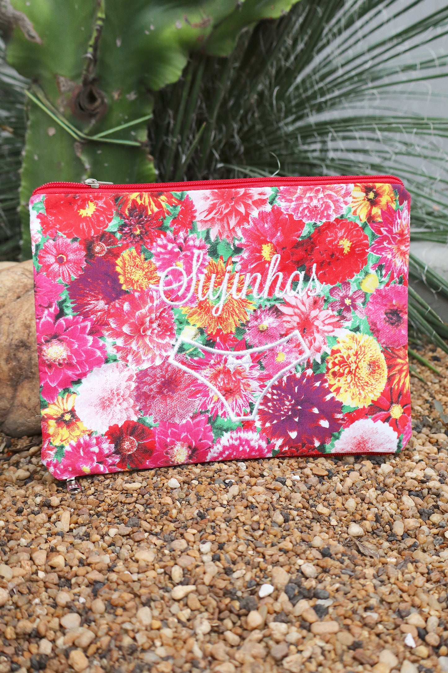 Necessaire Porta Calcinha Limpinha Sujinha P Flores