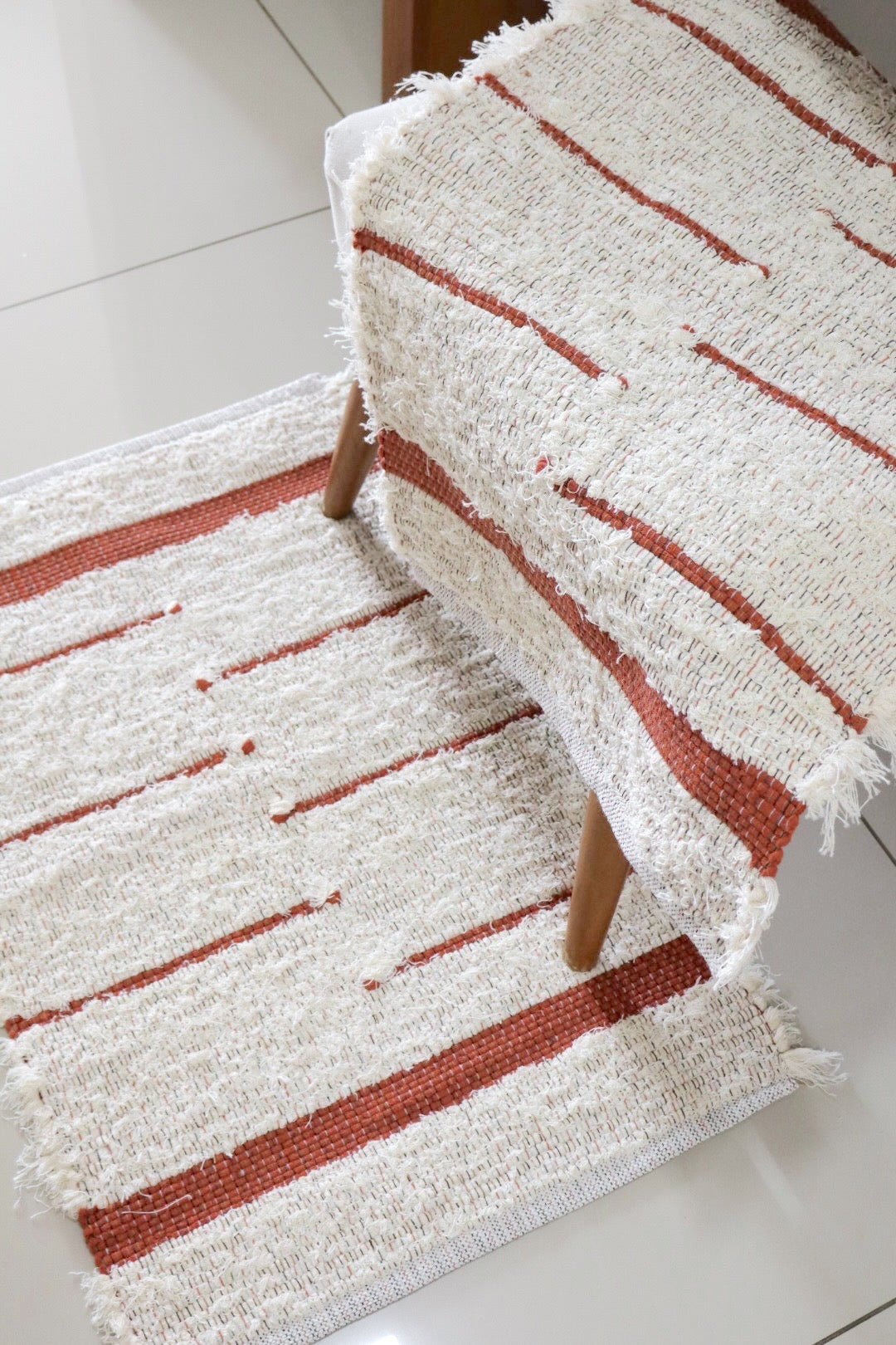 Tapete Algodão Felpudo Chic Bali Terracota 50x80cm