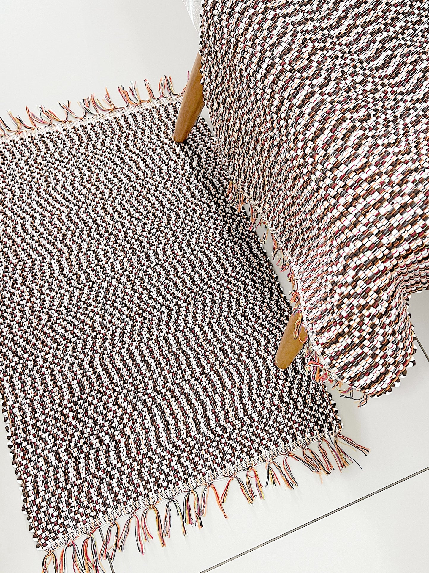 Par de Tapete de Malha Liso Mesclado