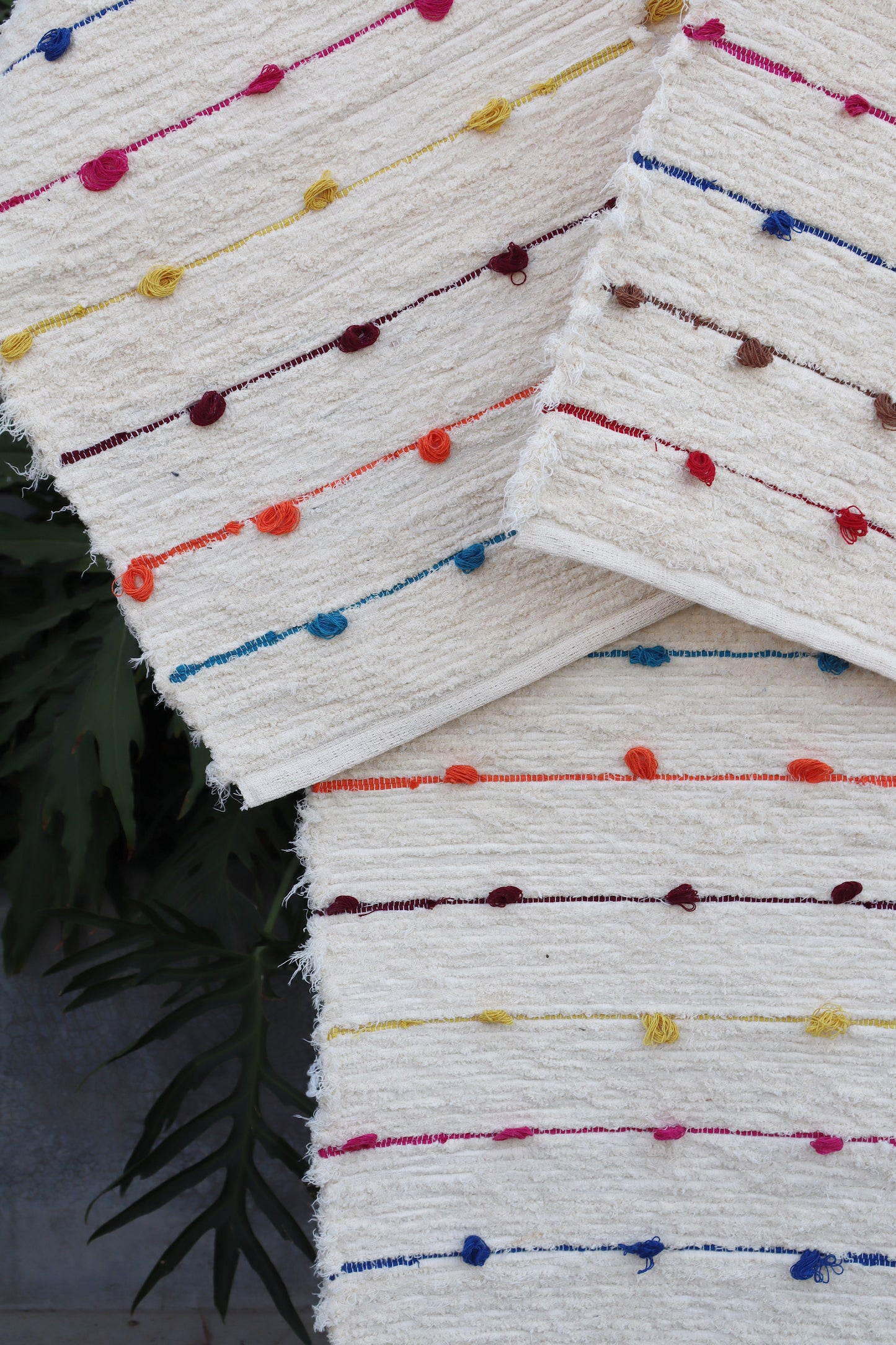 Jogo de Passadeira Felpudo Algodão Puxadinho Pompom Colorido Arco Íris