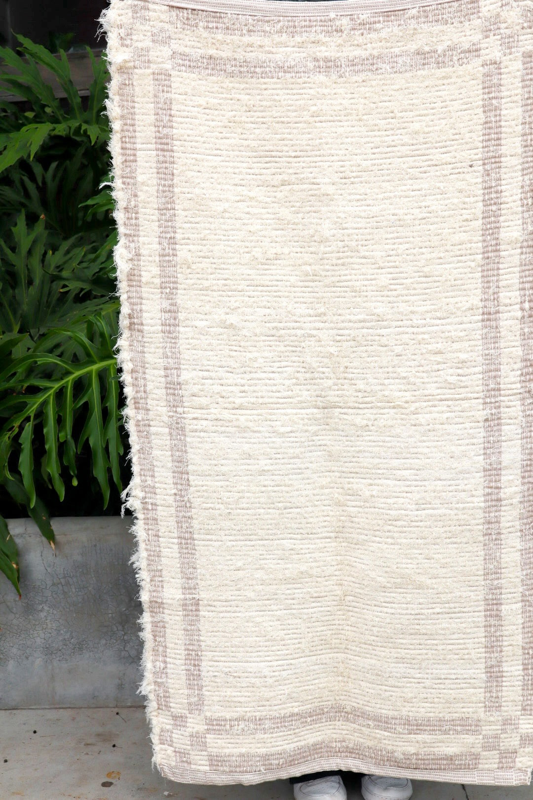 Tapete Médio Dupla Face Felpudo Rosê Sem Franja 0,80x1,40m