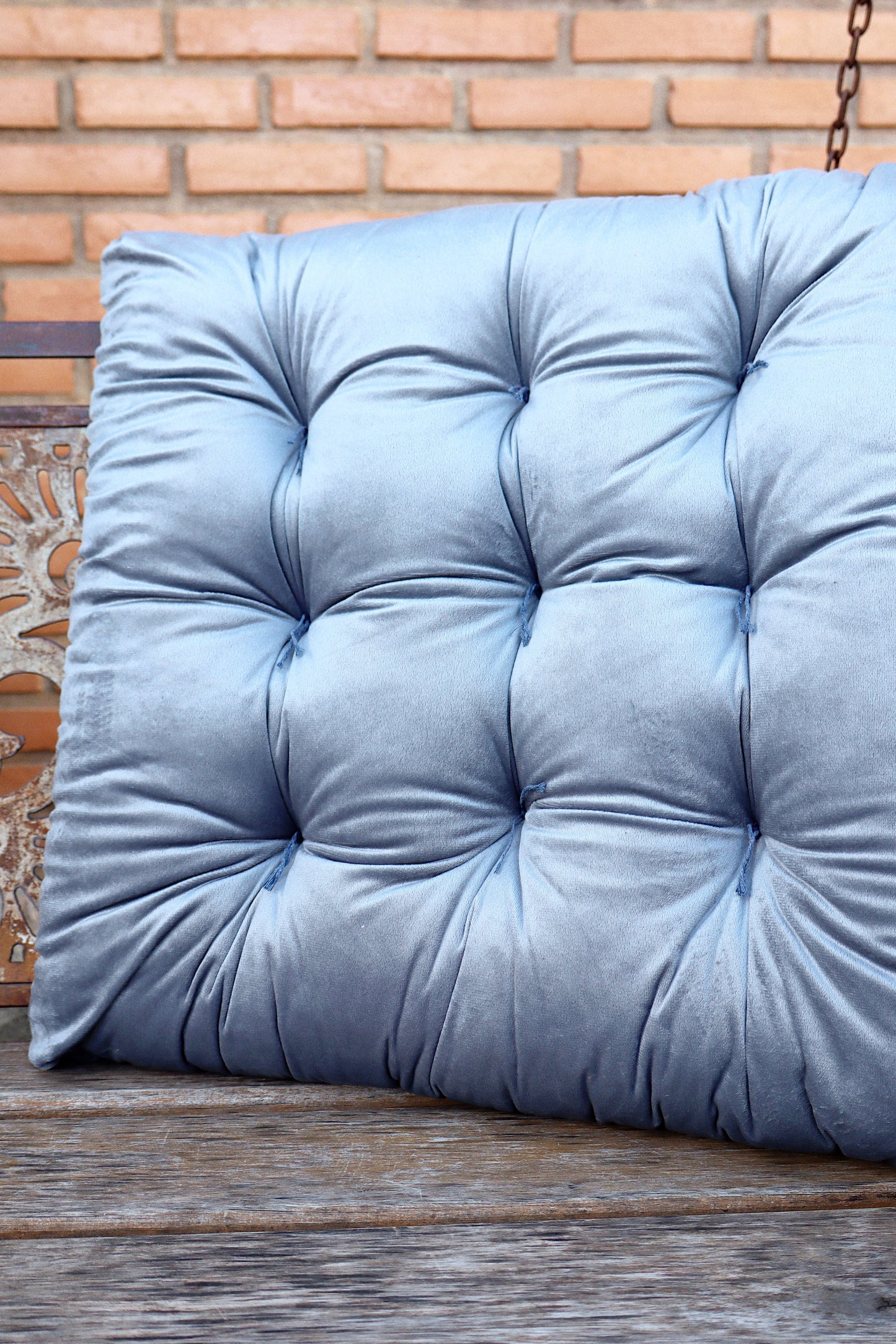 Almofada Futon 55x55cm Suede Cinza