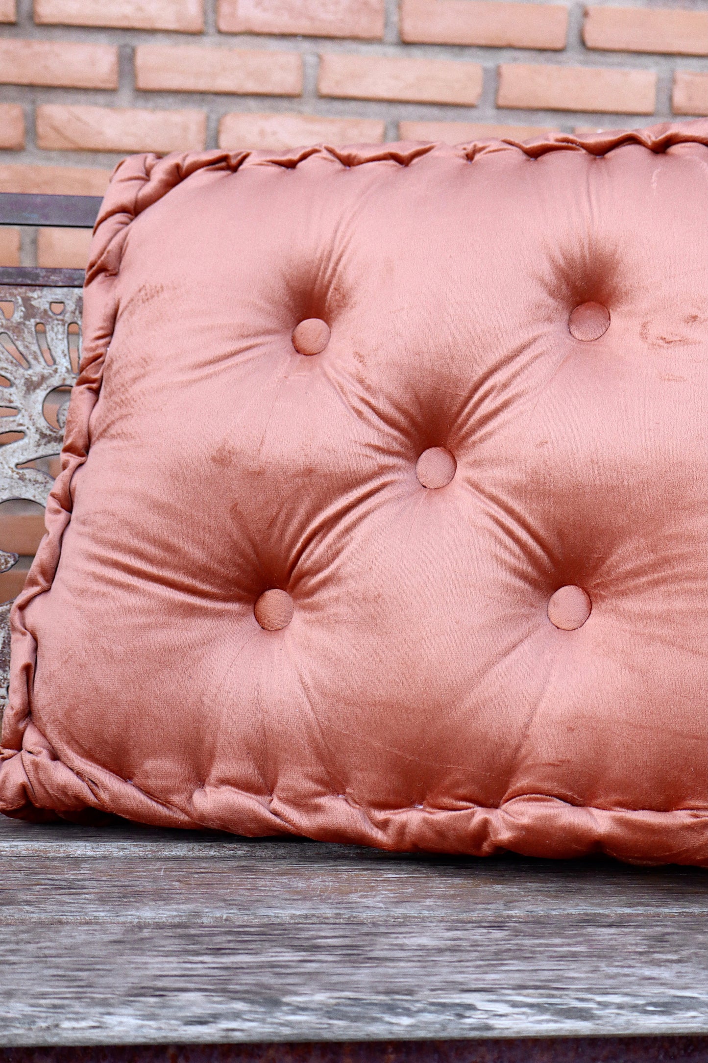 Almofada Futon Turca Suede Terracota 50x50x10cm