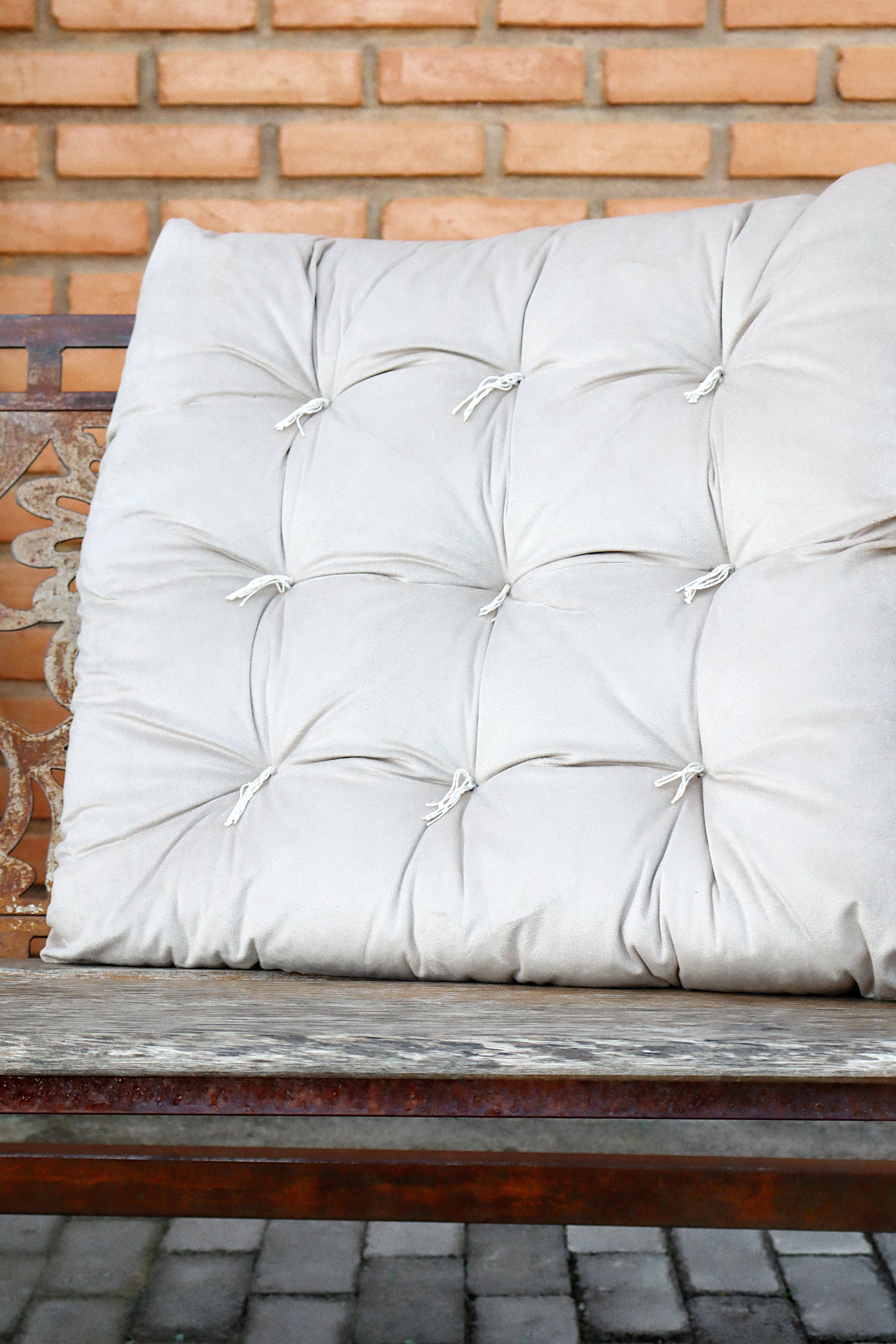 Almofada Futon 55x55cm Suede Bege