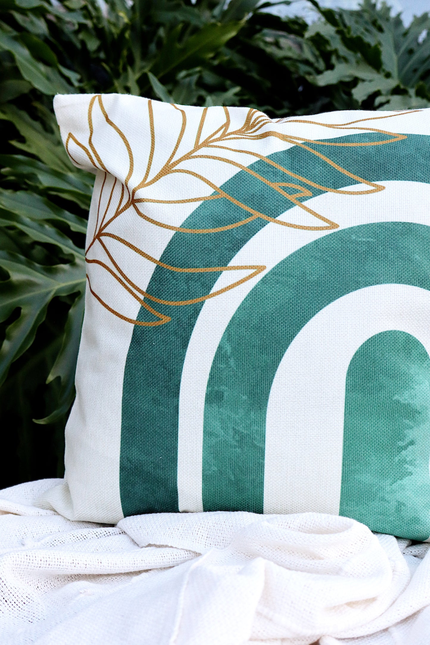 Capa de Almofada em Linho Simples Verde 45x45