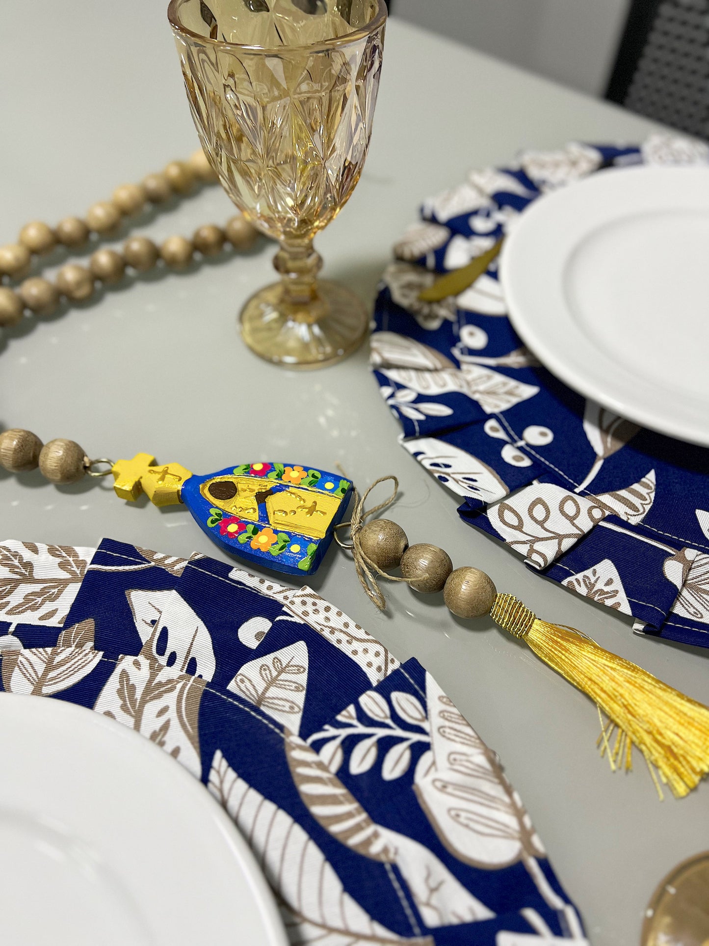 Colar / Terço de Mesa Decorativo Nossa Senhora Aparecida