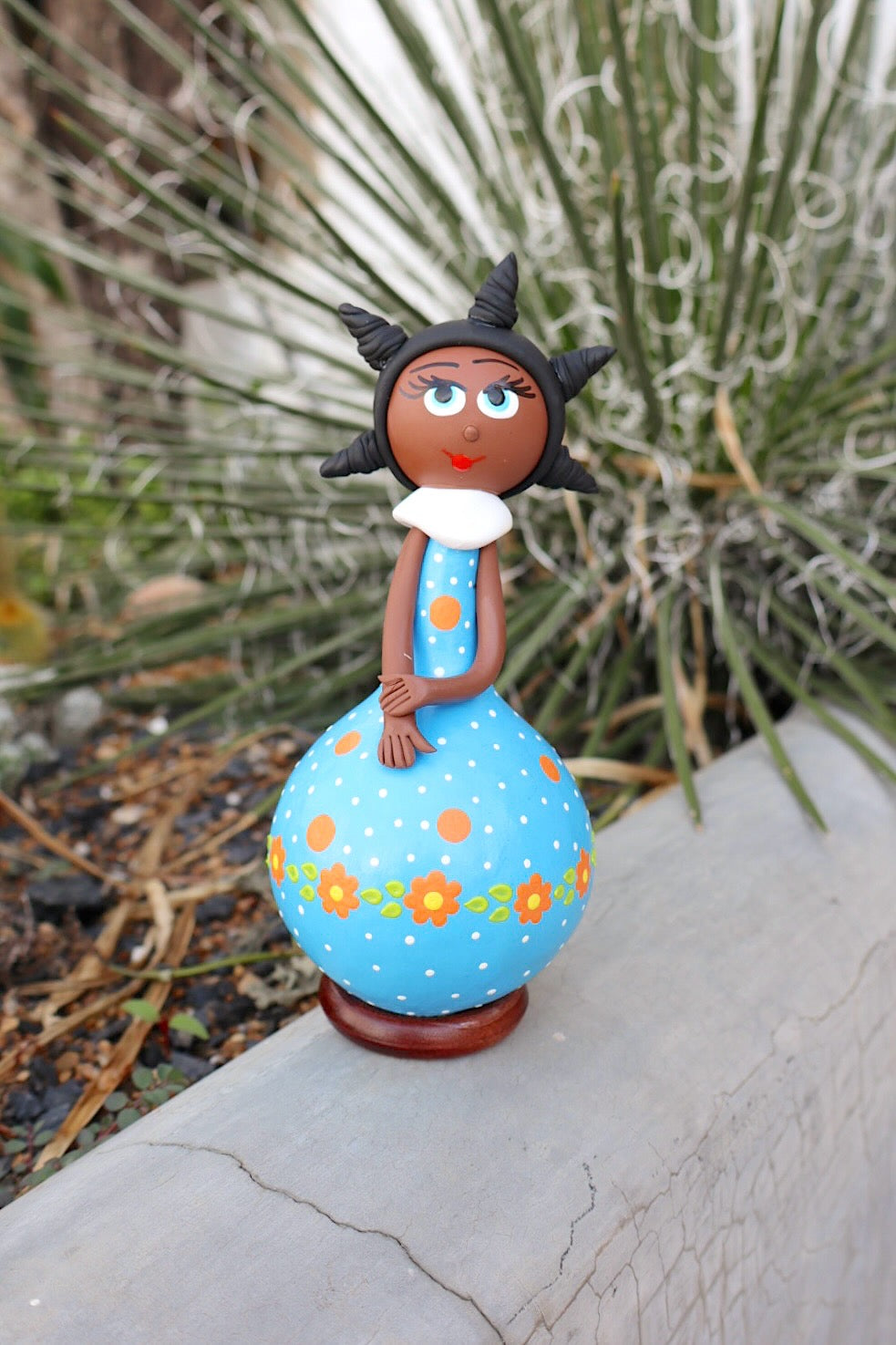 Boneca Baianinha em Cabaça Azul