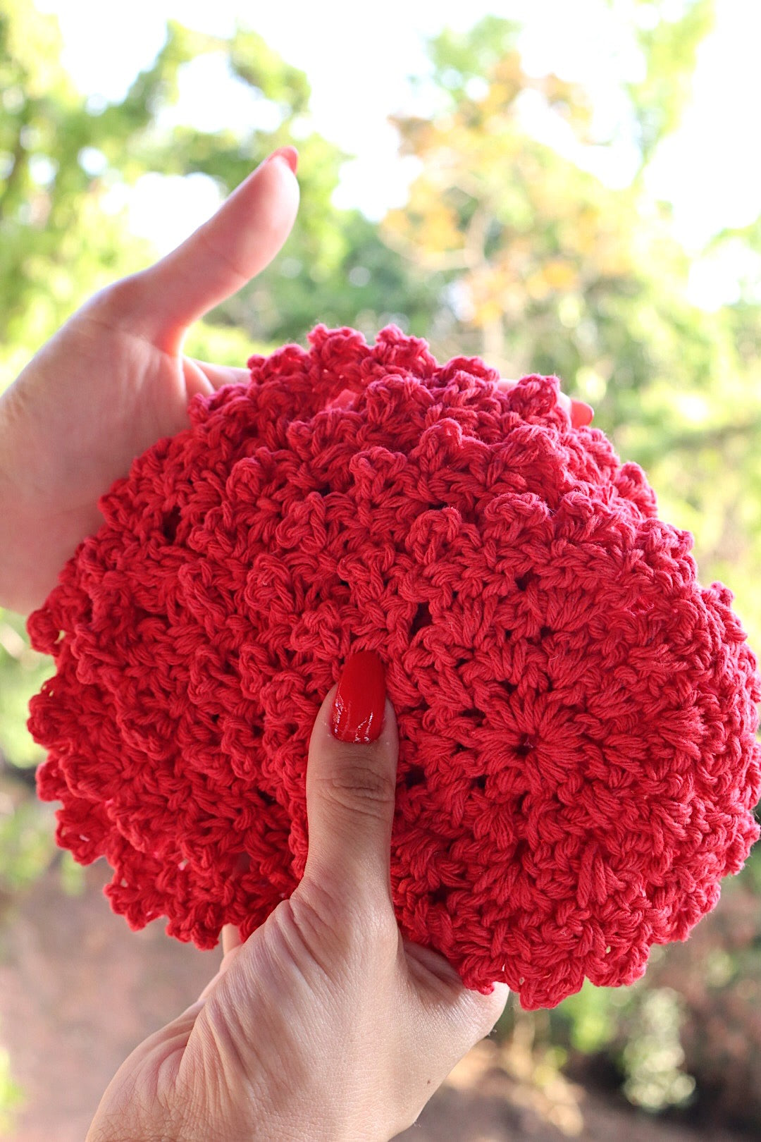 Kit 6 Porta Copos / Descanso Para Copos Crochê Vermelho