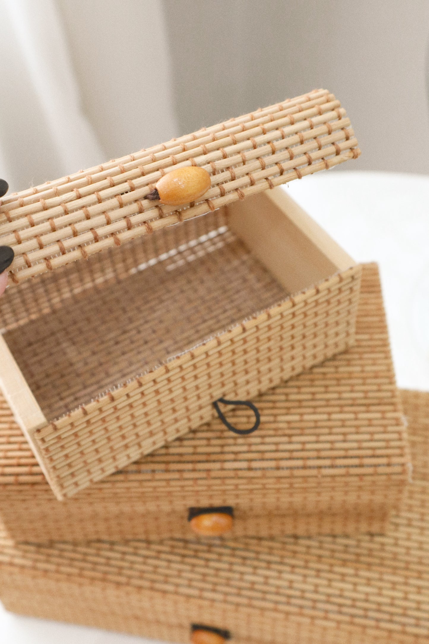 Caixa Organizadora De Bambu 3 Peças