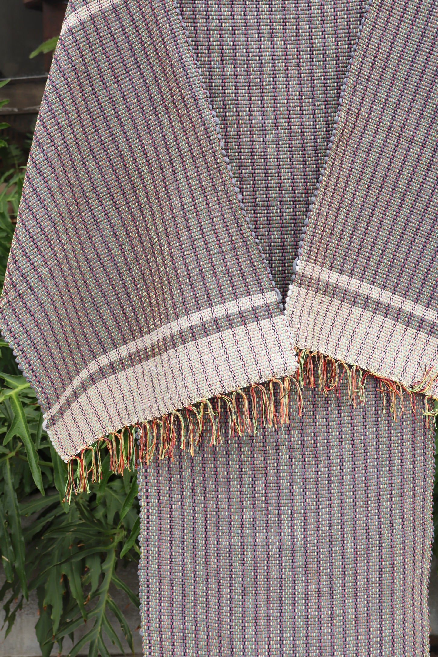 Jogo de Passadeira com 3 Peças Malha Moldura Cinza