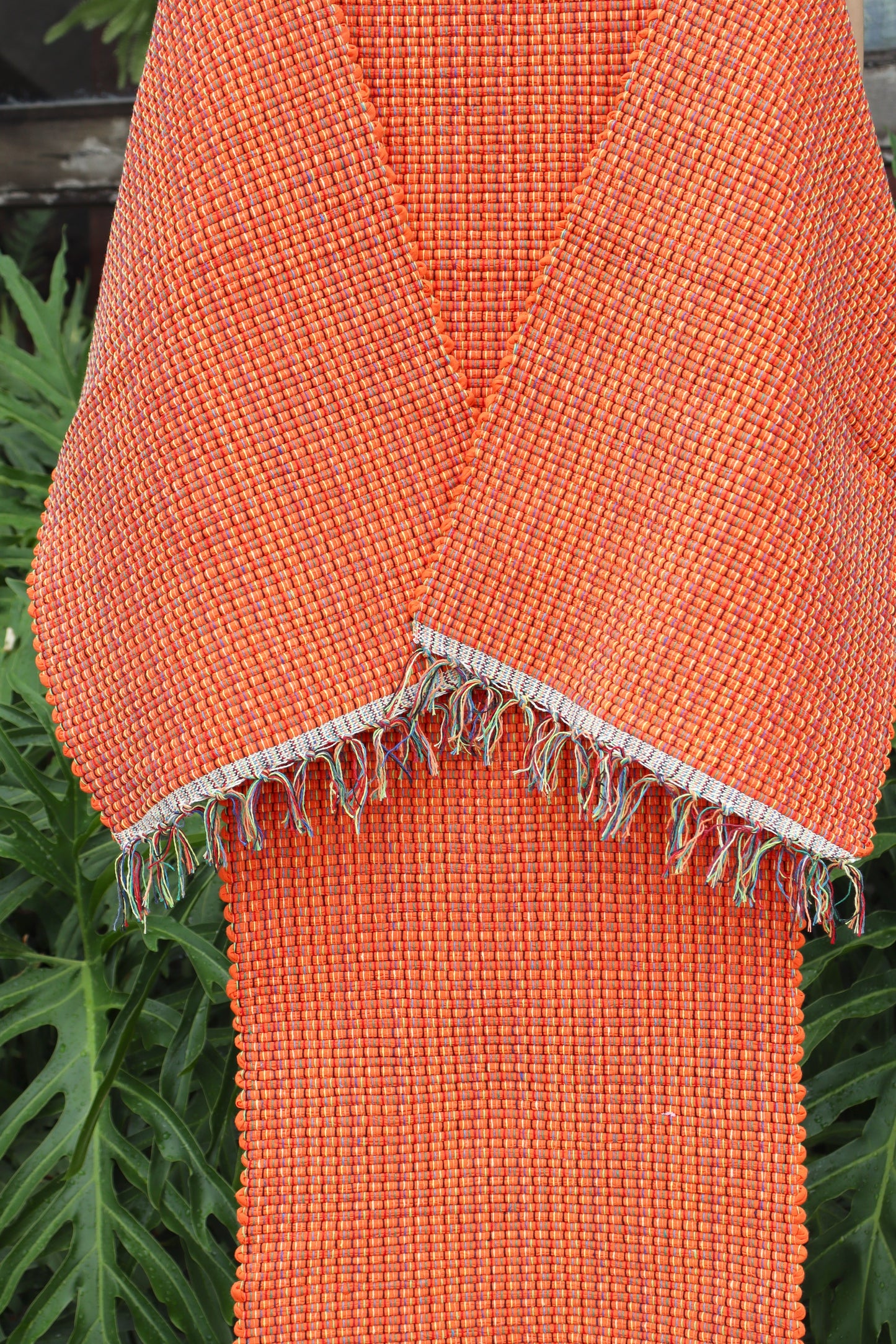 Jogo de Passadeira Malha com 3 Peças Laranja Mini