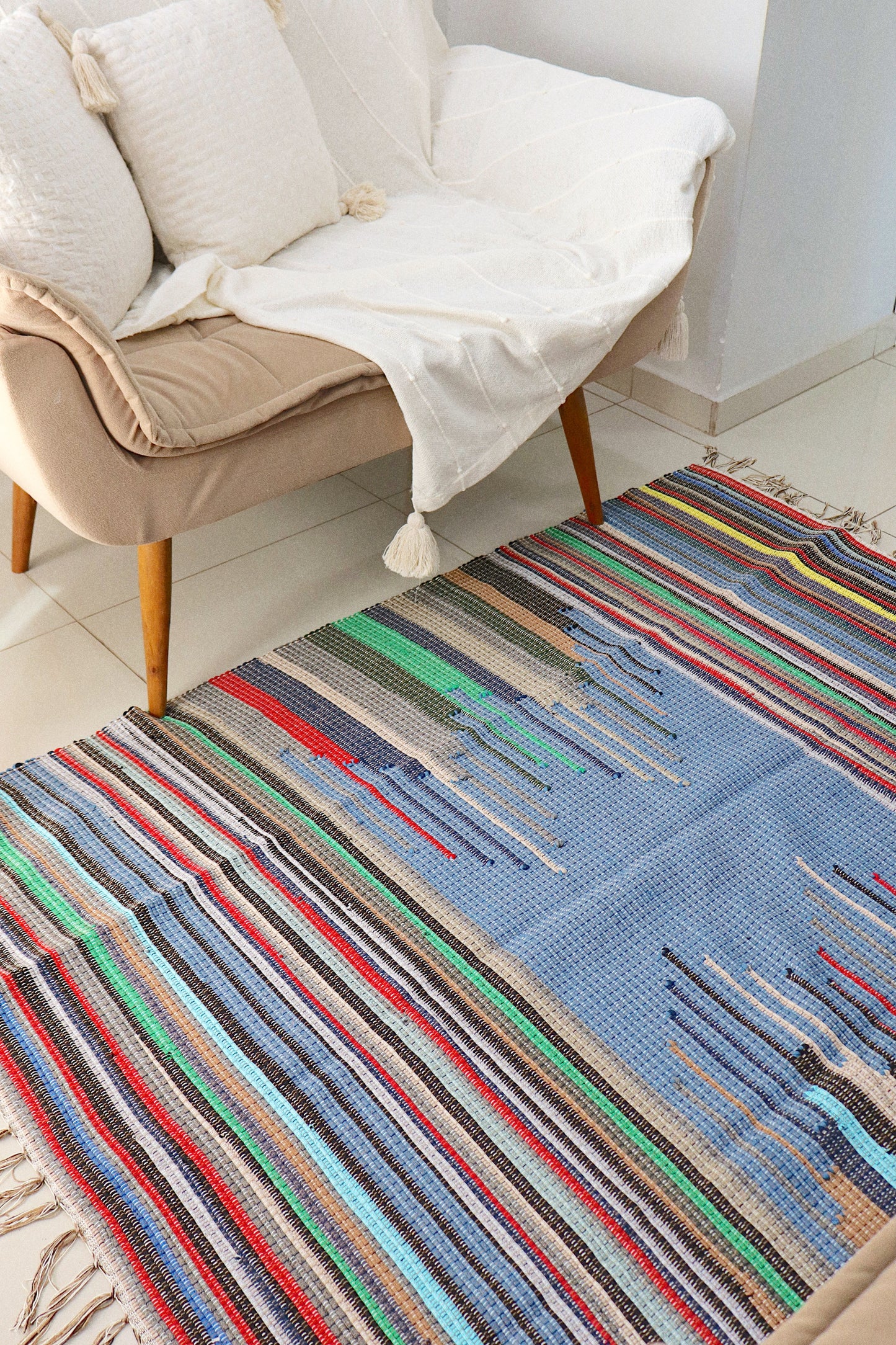 Tapete de Bico em Malha Azul 1,50x1,50m