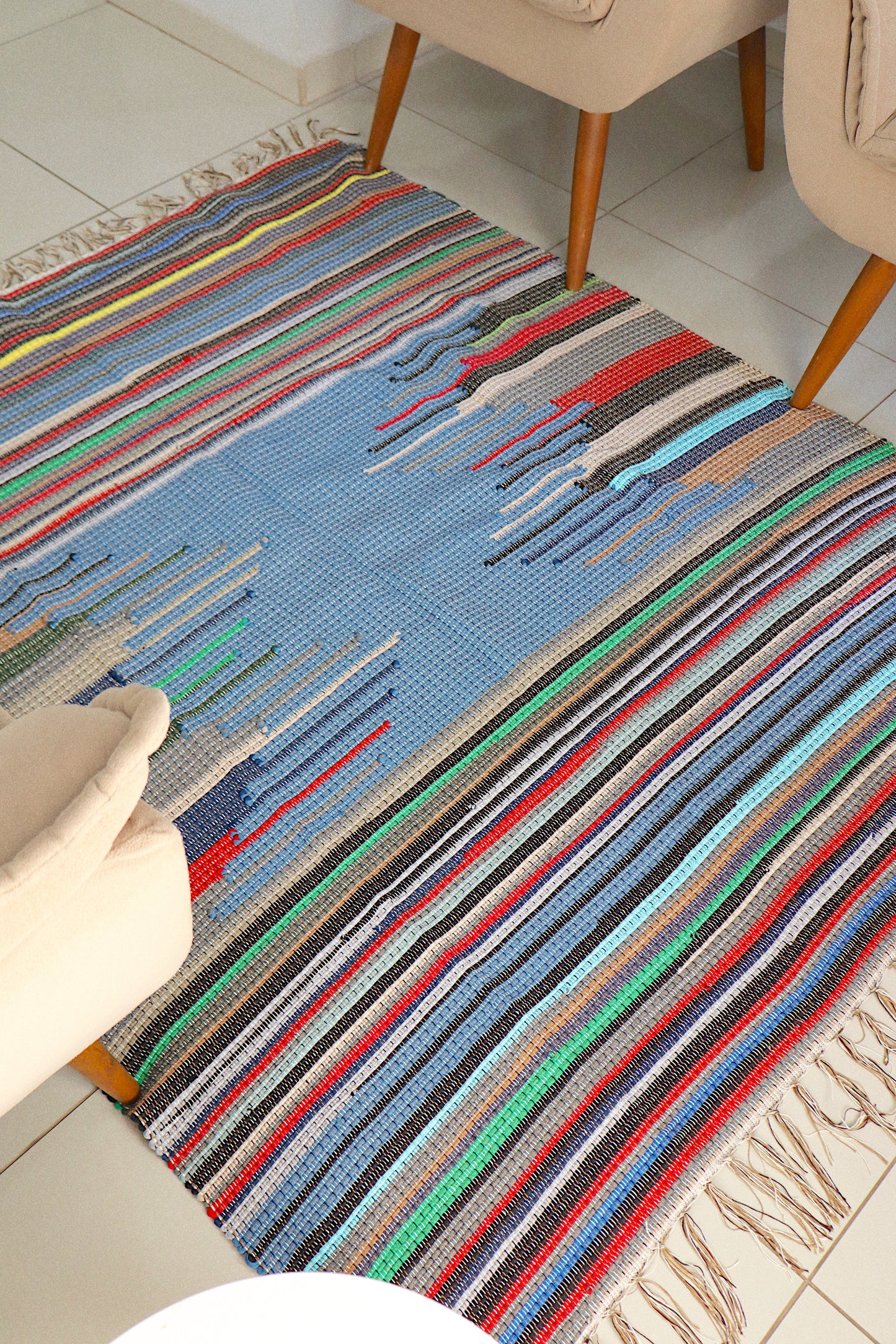 Tapete de Bico em Malha Azul 1,50x1,50m