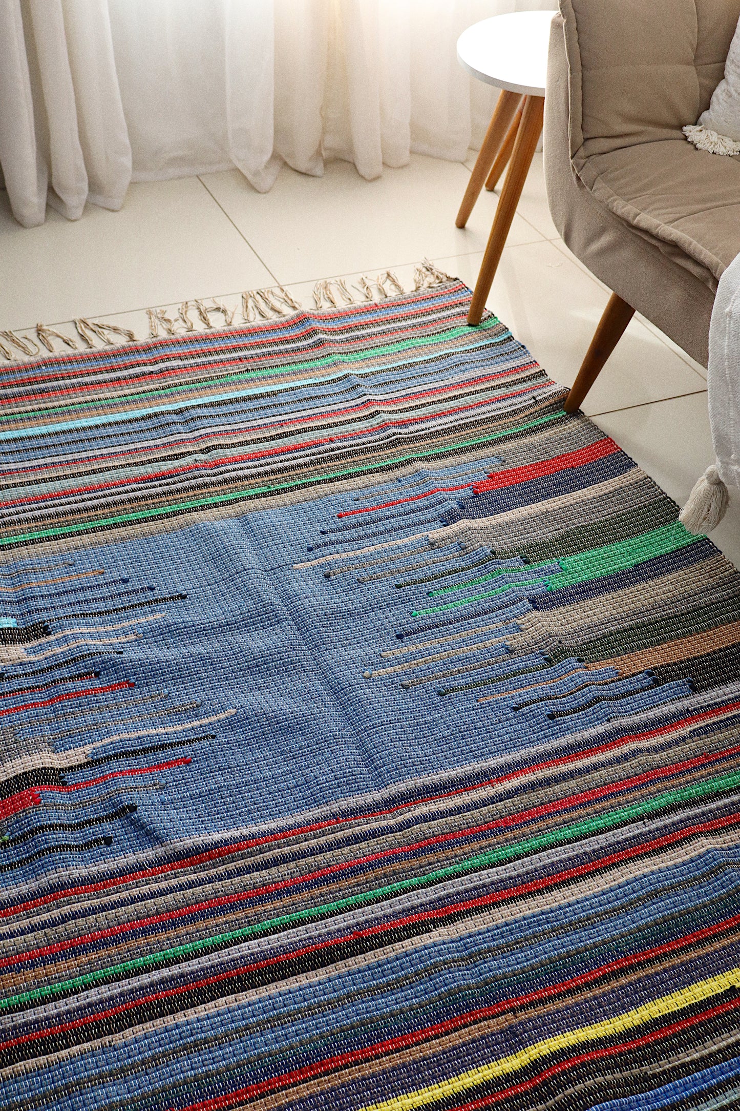 Tapete de Bico em Malha Azul 1,50x1,50m
