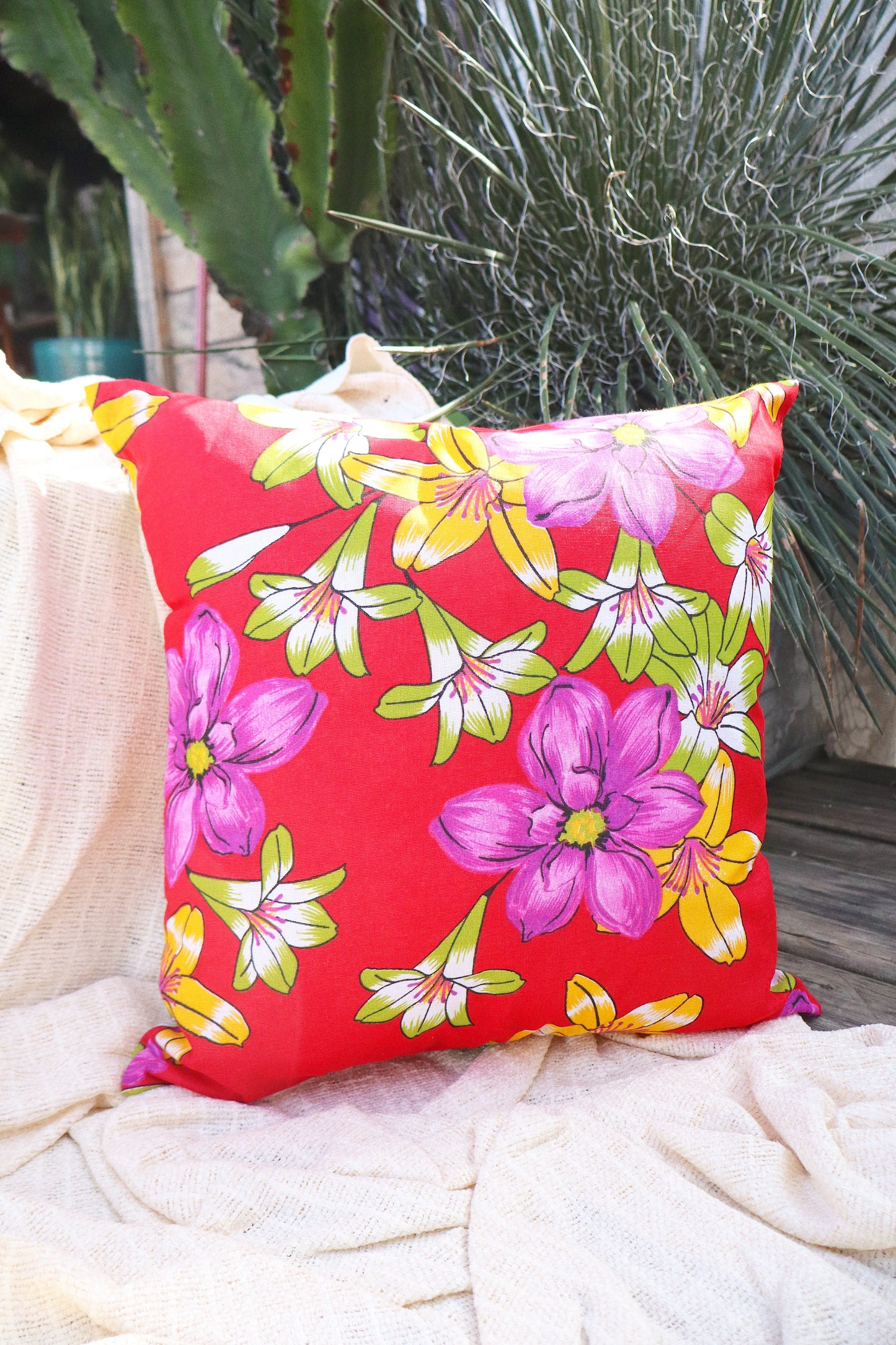 Capa de Almofada Chita Vermelha 45x45 ou 65x65