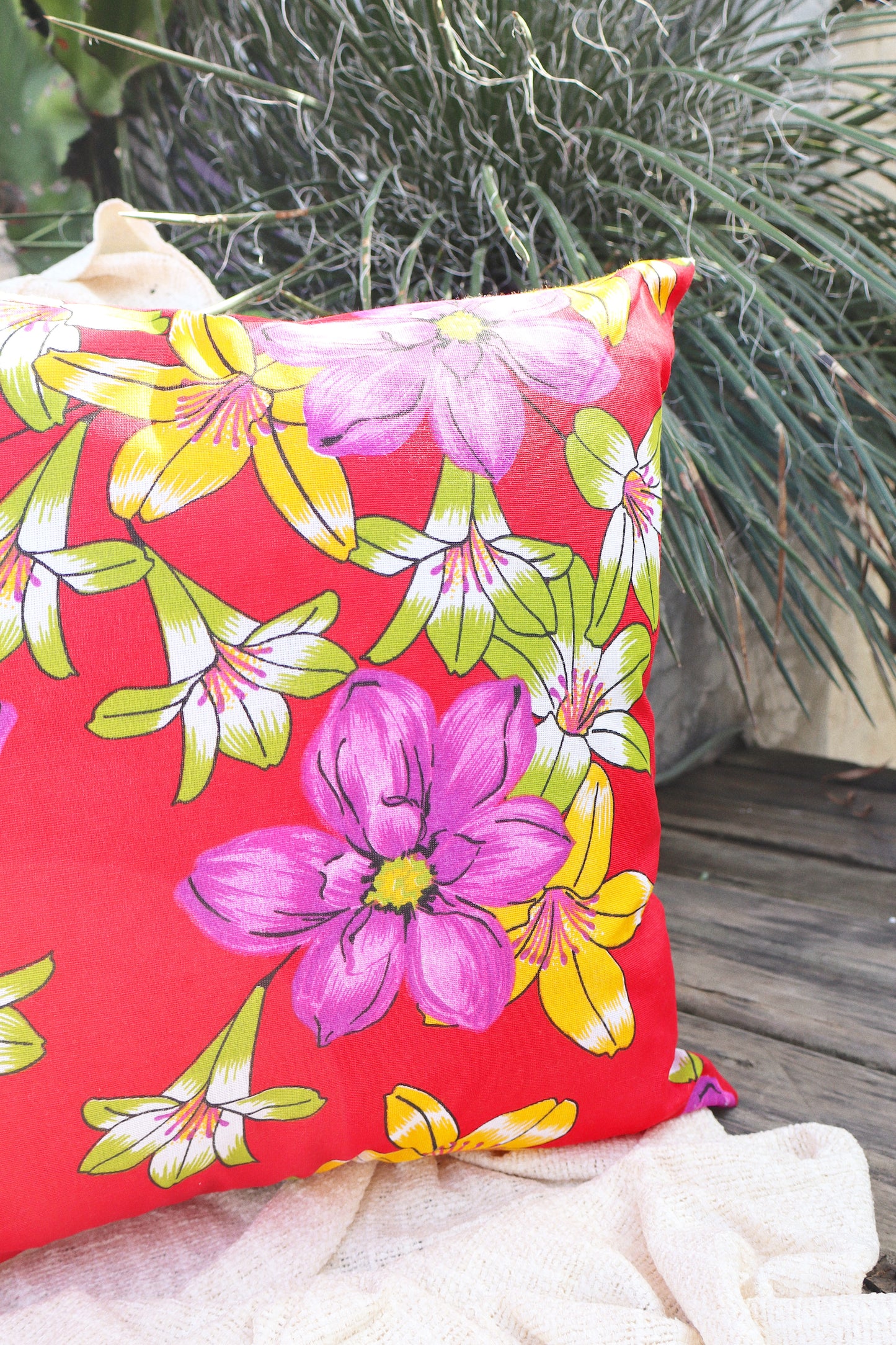 Capa de Almofada Chita Vermelha 45x45