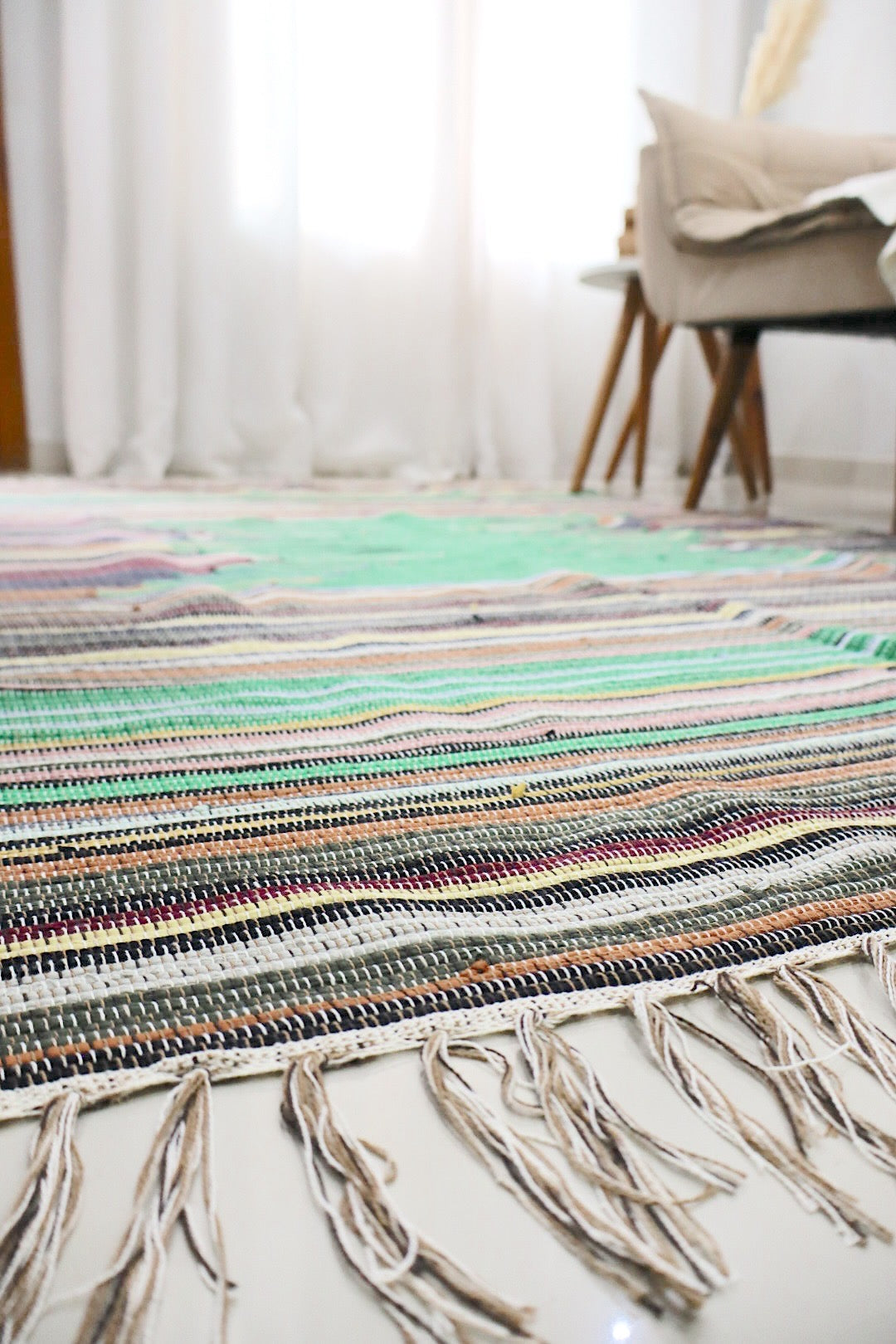 Tapete de Bico Verde em Malha 1,50x2,00m