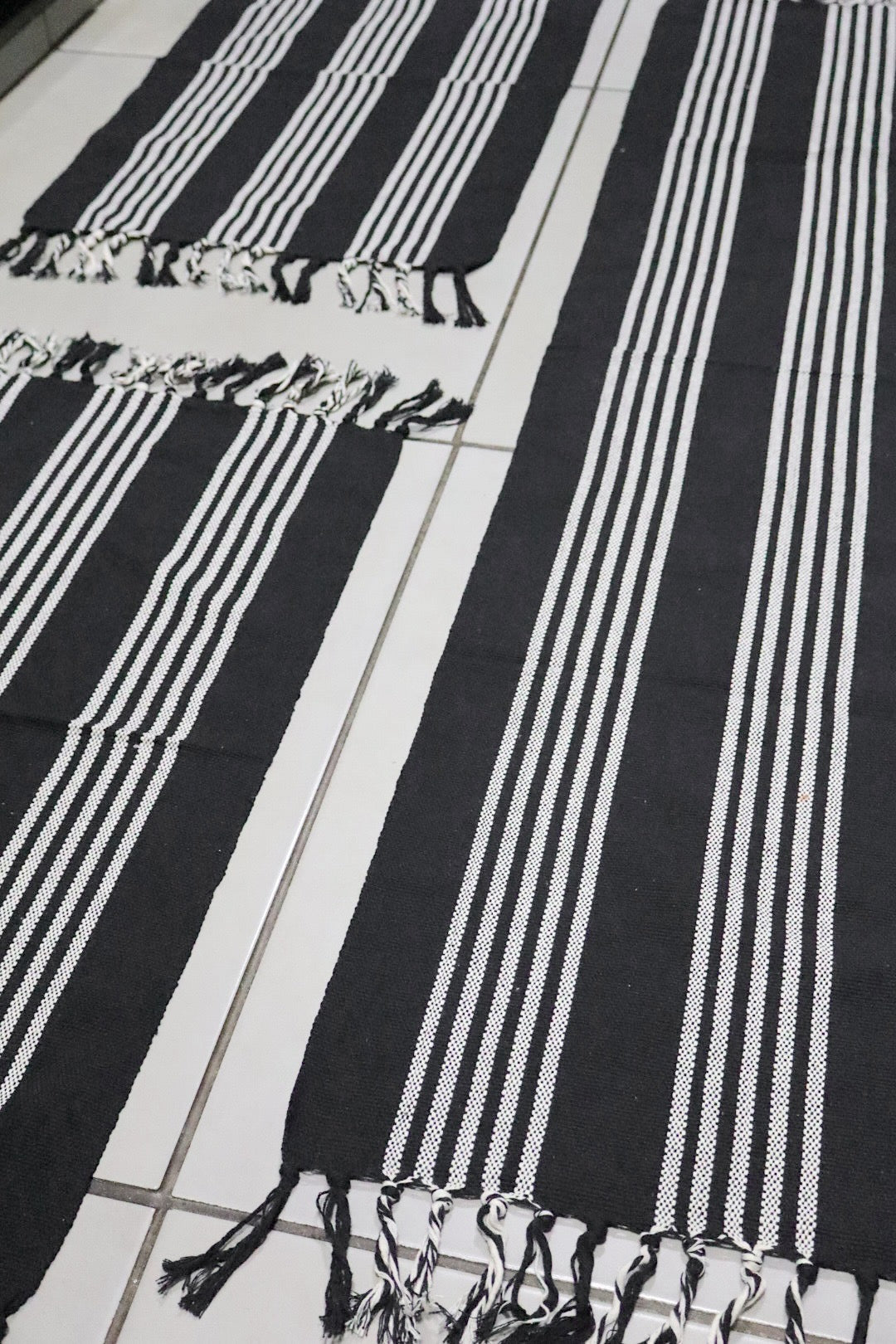 Jogo de Passadeira com 3 Peças em Algodão Comum P&B