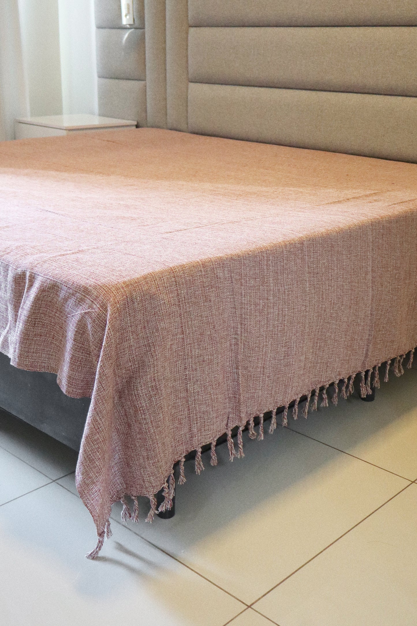 Colcha para Cama Queen 2,40x2,60m Artesanal Mesclada Bege