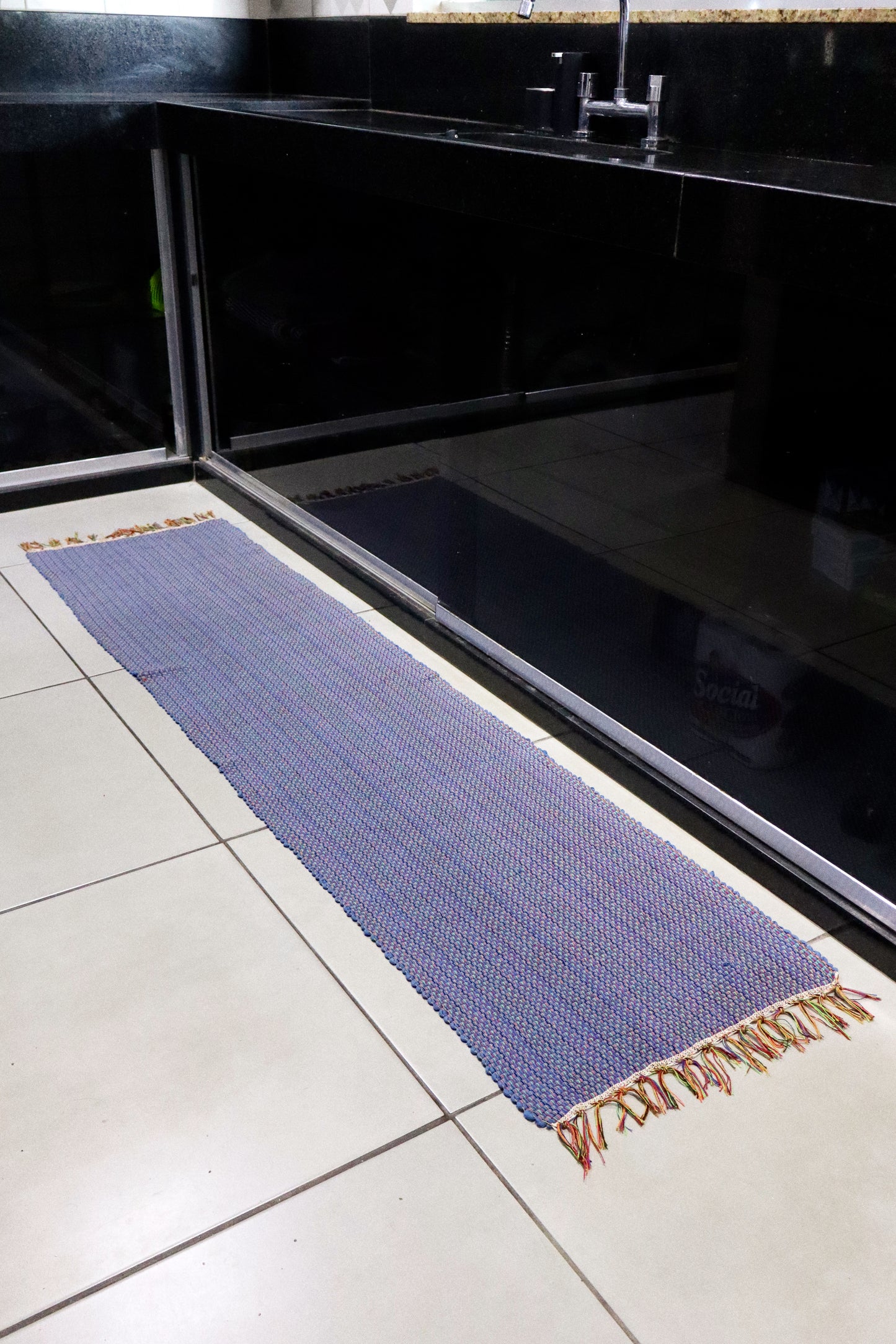 Passadeira em Malha Azul 2,0m
