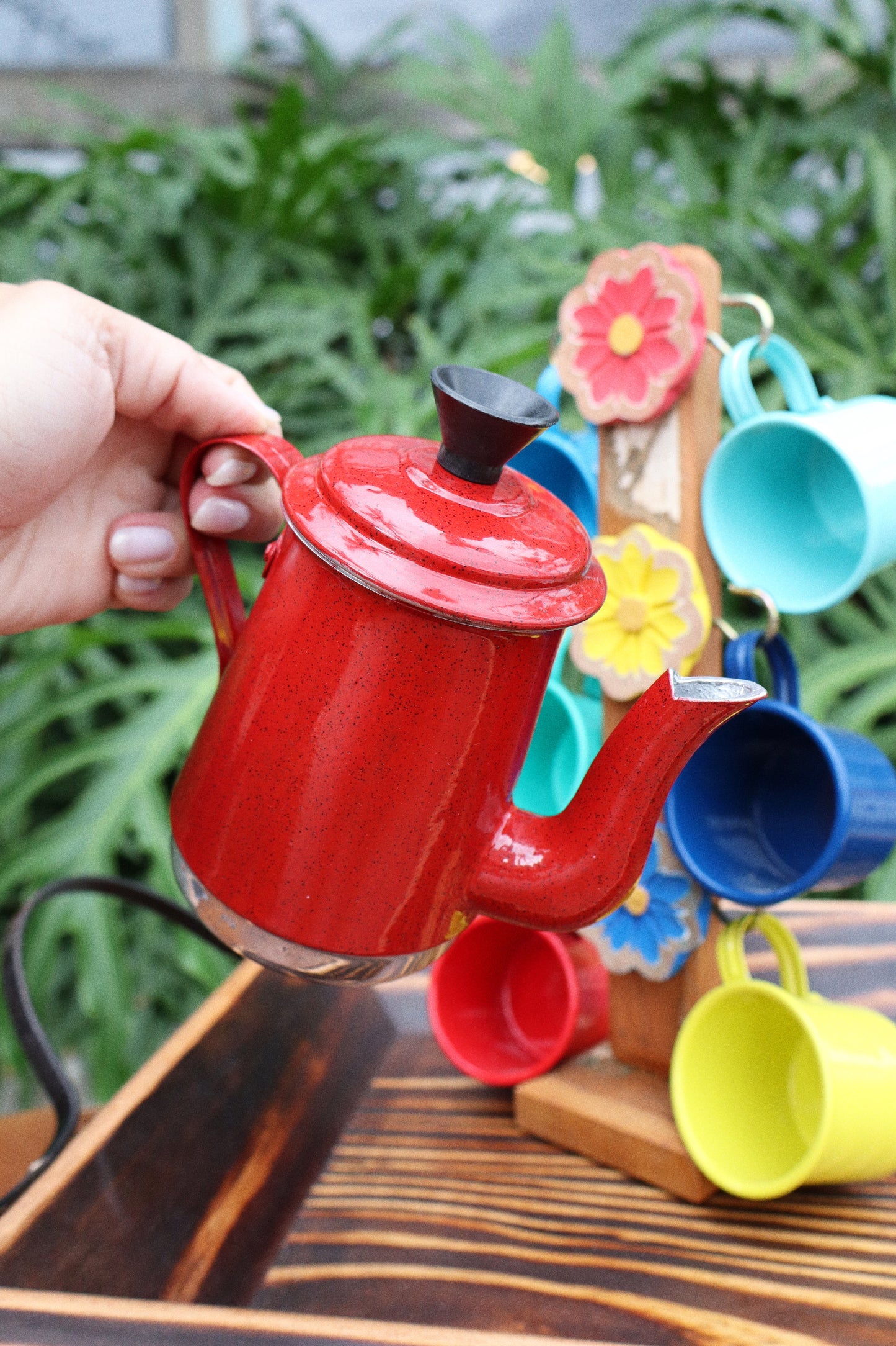 Mini Bule Craqueado Vermelho