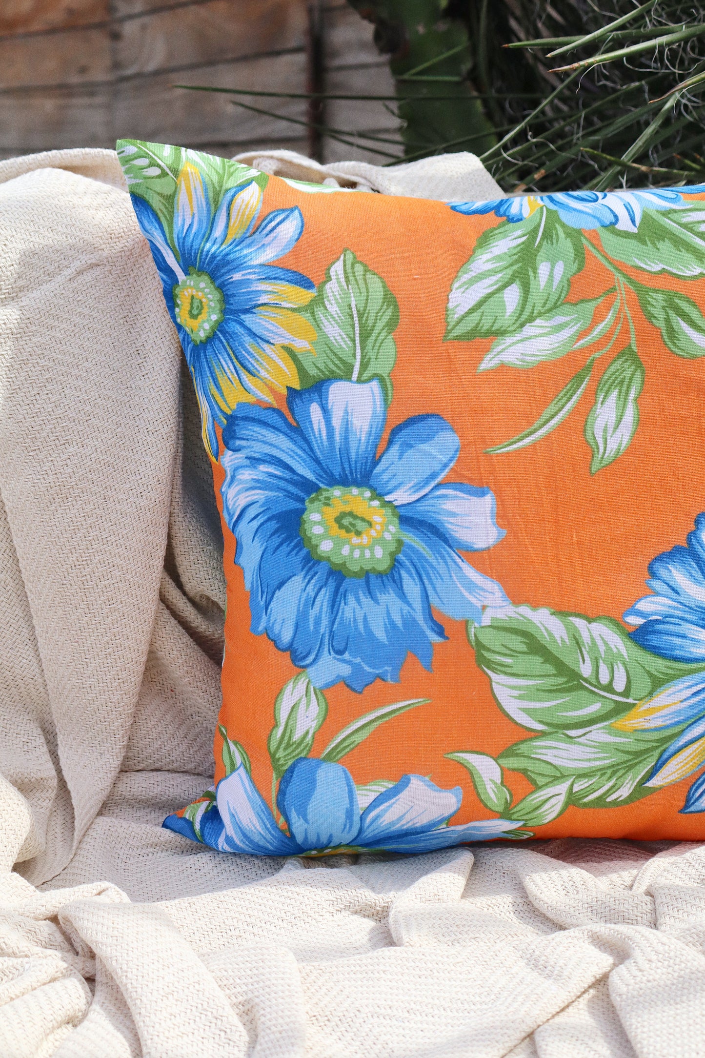 Capa de Almofada Chita Laranja 45x45 ou 65x65