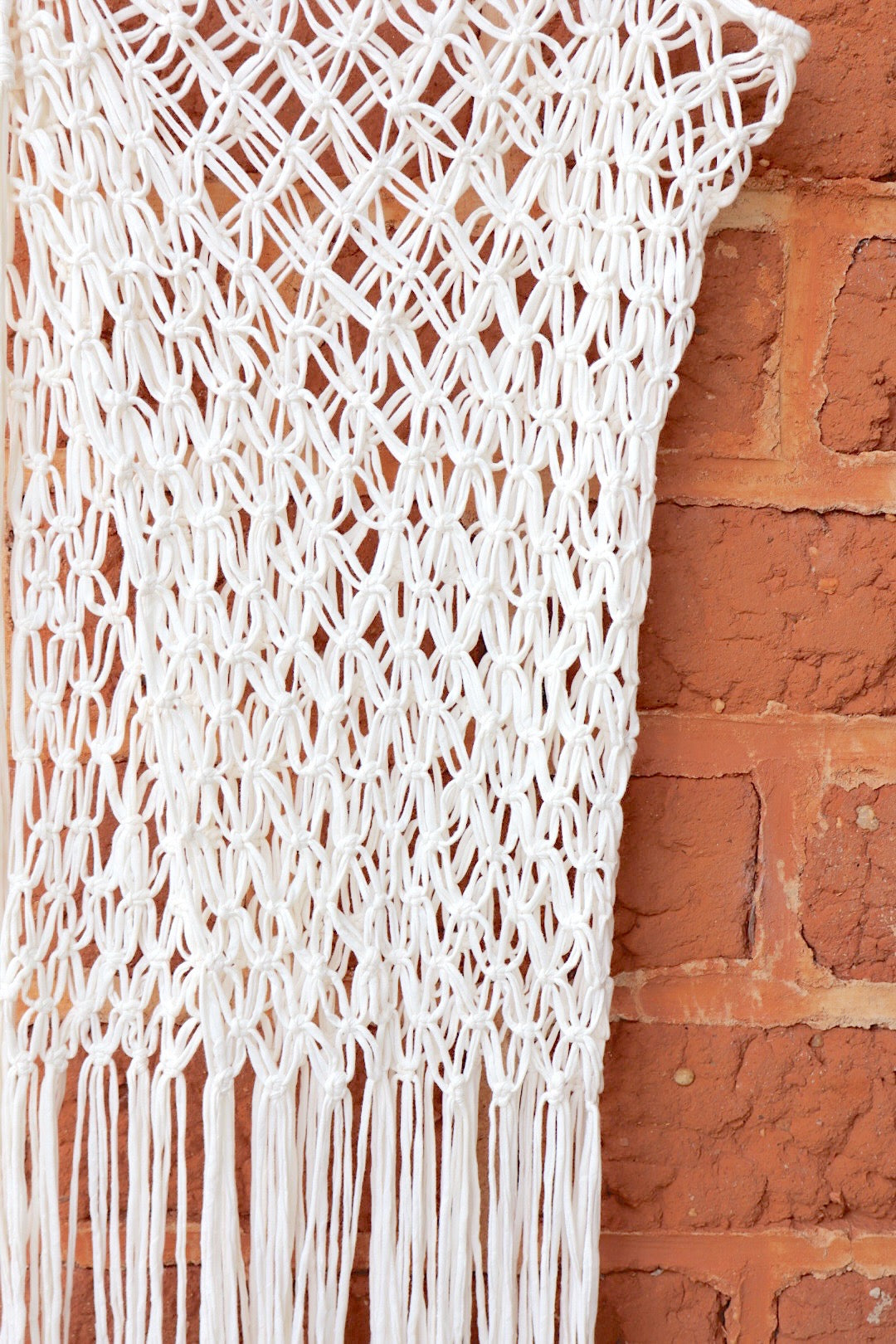 Saída de Praia Crochê Macramê Luxo Longa em Malha Cru