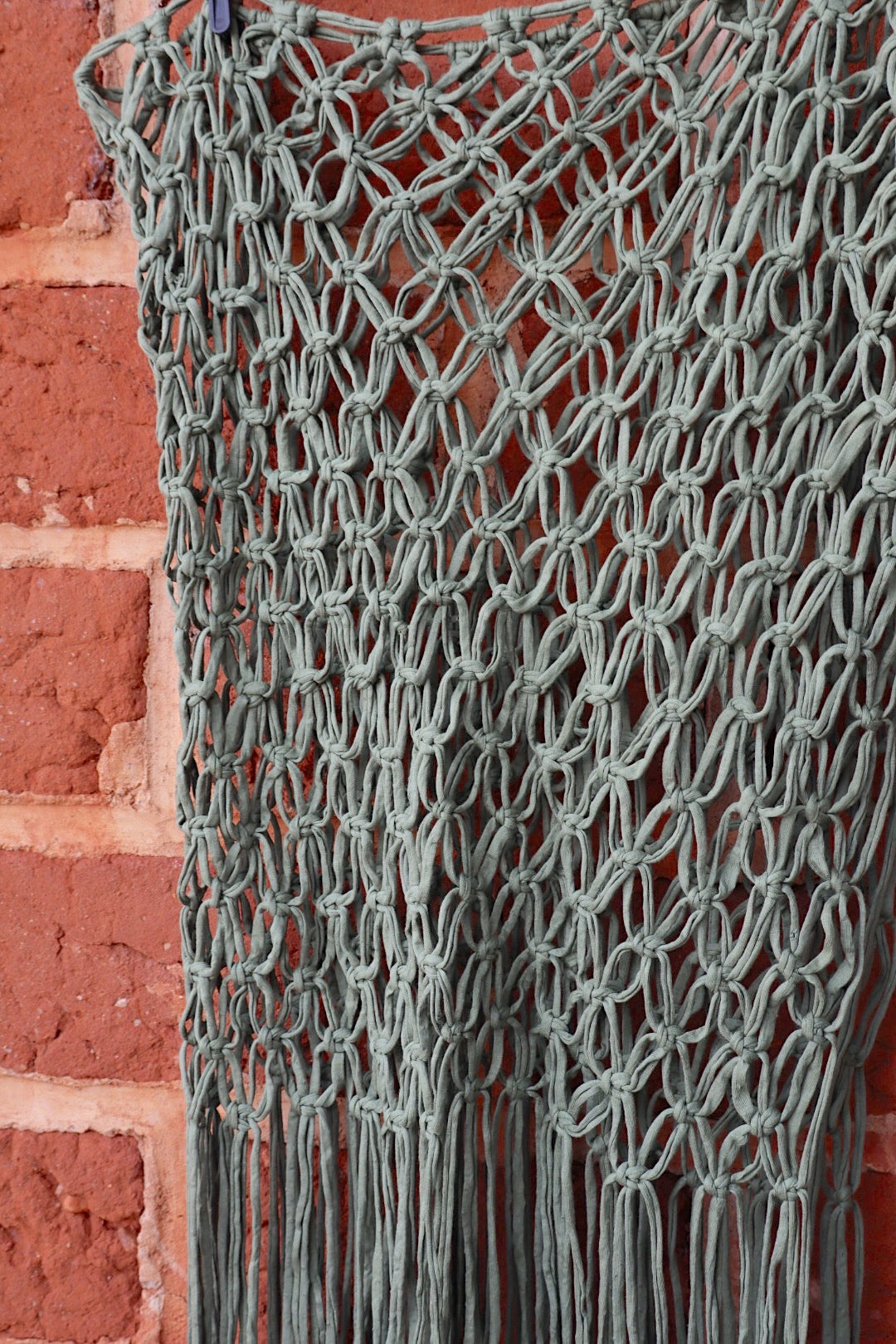 Saída de Praia Crochê Macramê Luxo Longa em Malha Verde