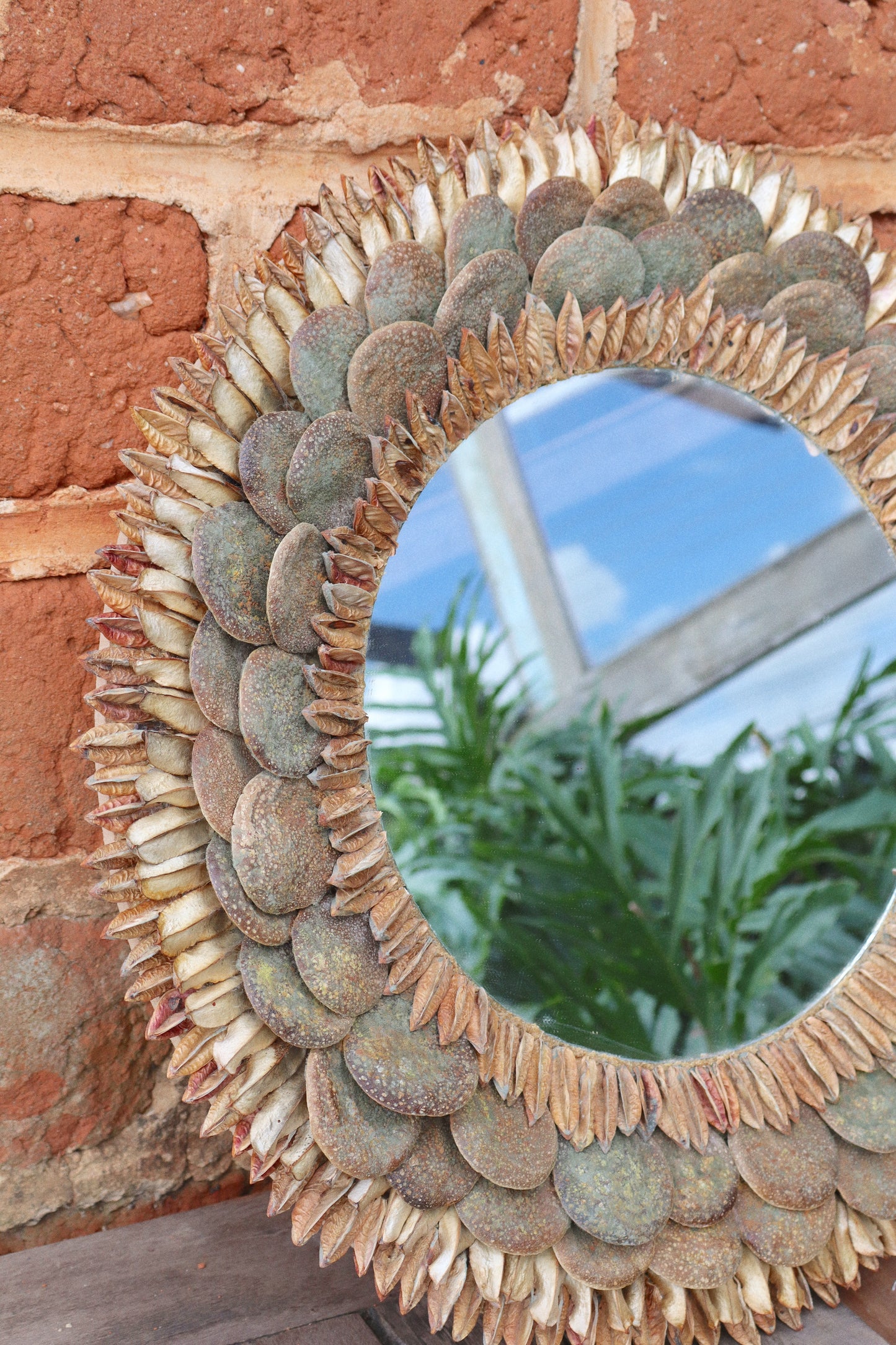 Espelho Semente Trabalhado Redondo