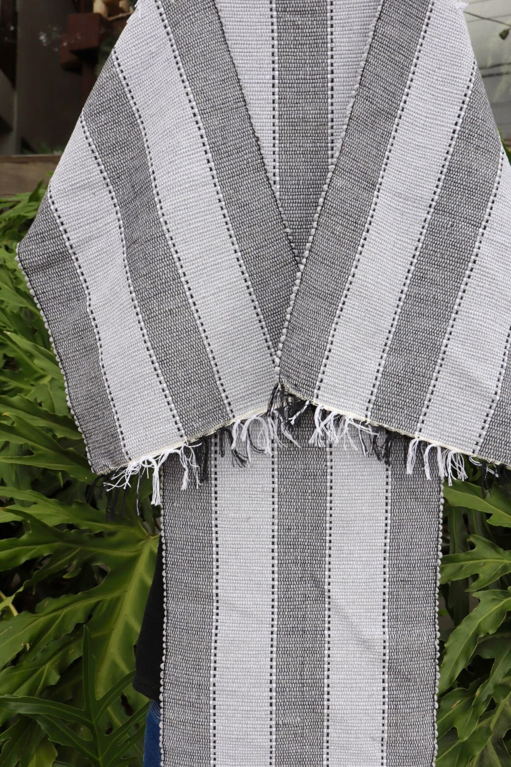 Jogo de Passadeira Malha com 3 Peças Branco e Preto Mini