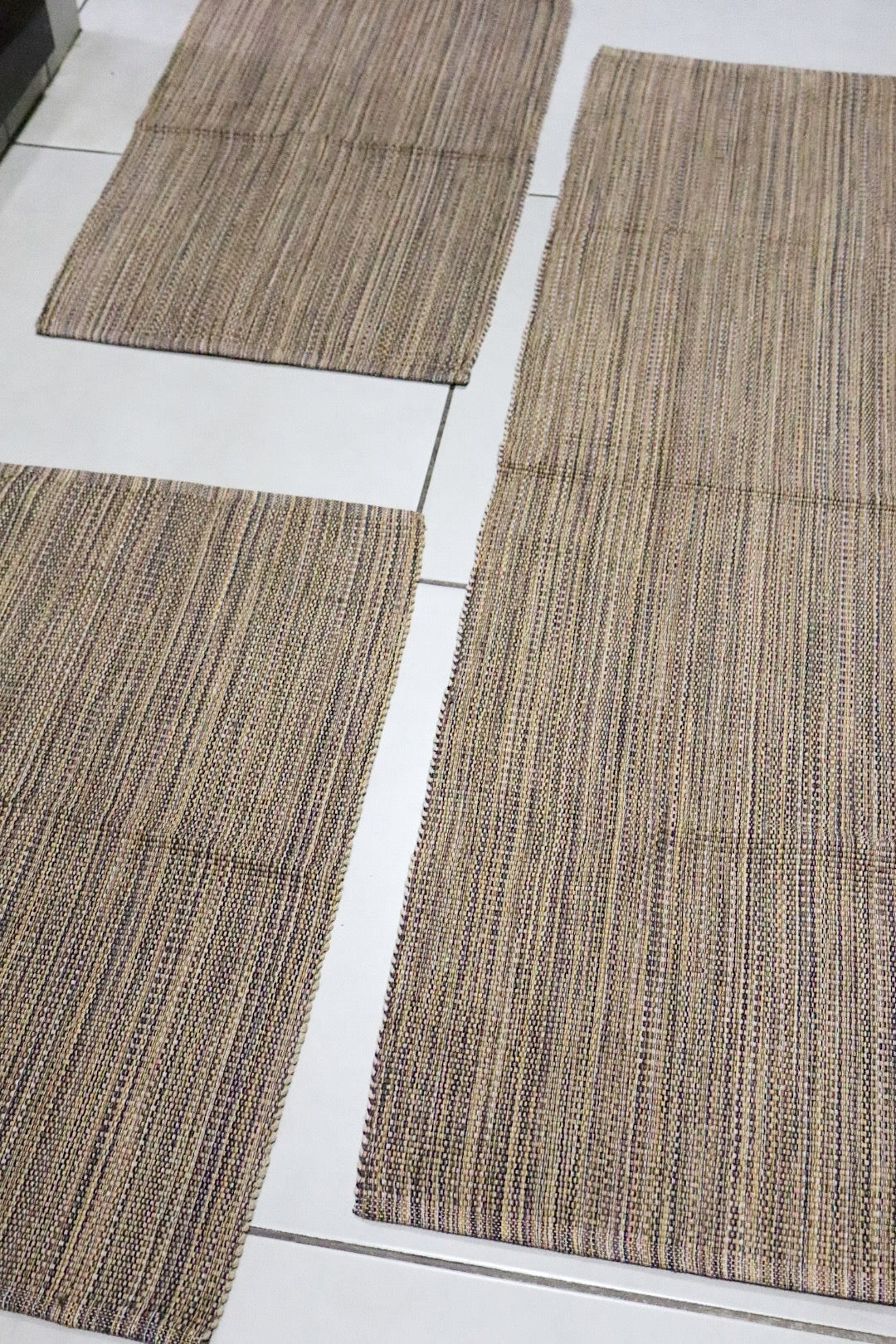 Jogo de Passadeira Linha Mesclado Escuro Bege