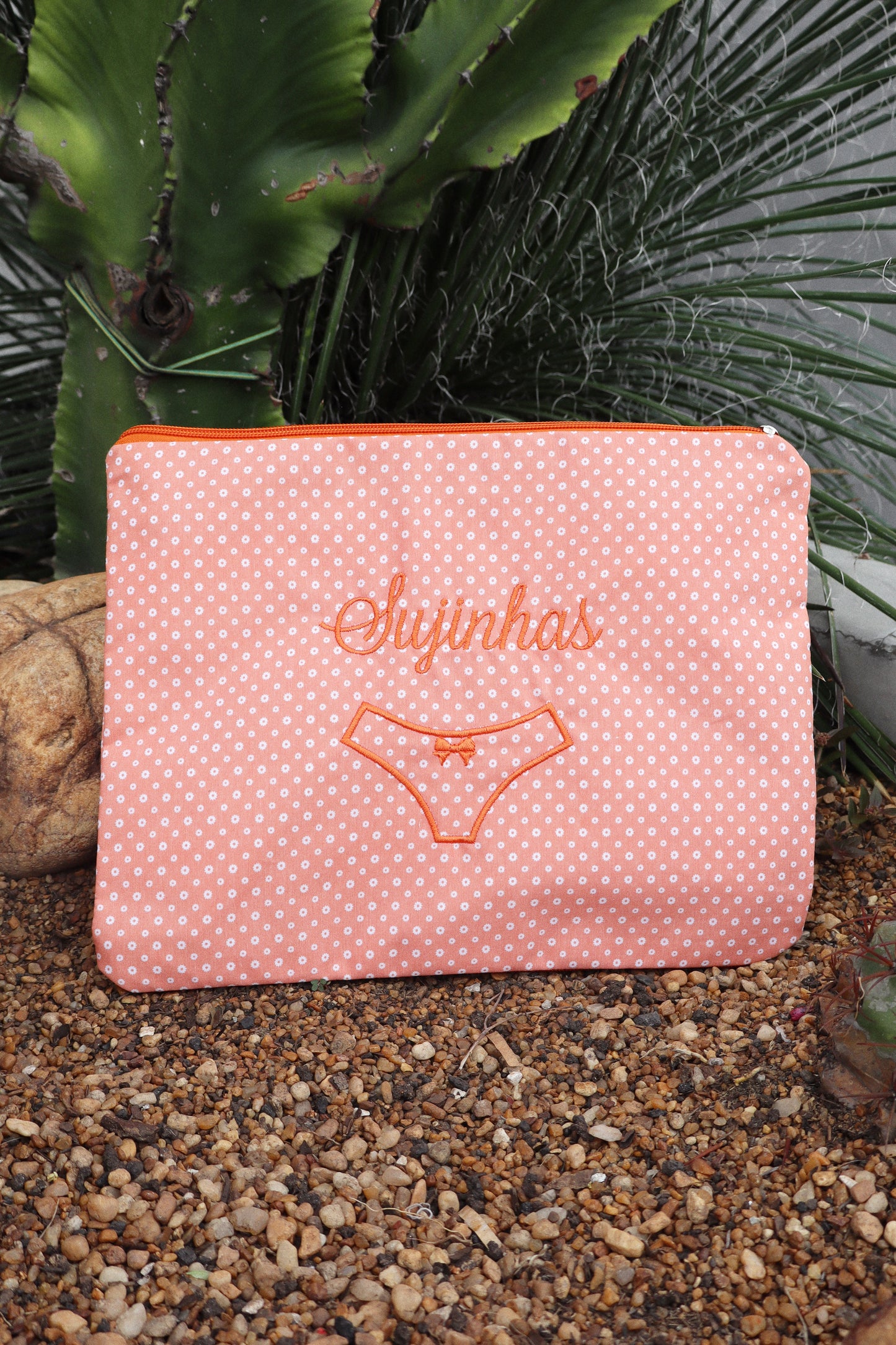 Necessaire Porta Calcinha Limpinha Sujinha G Laranja