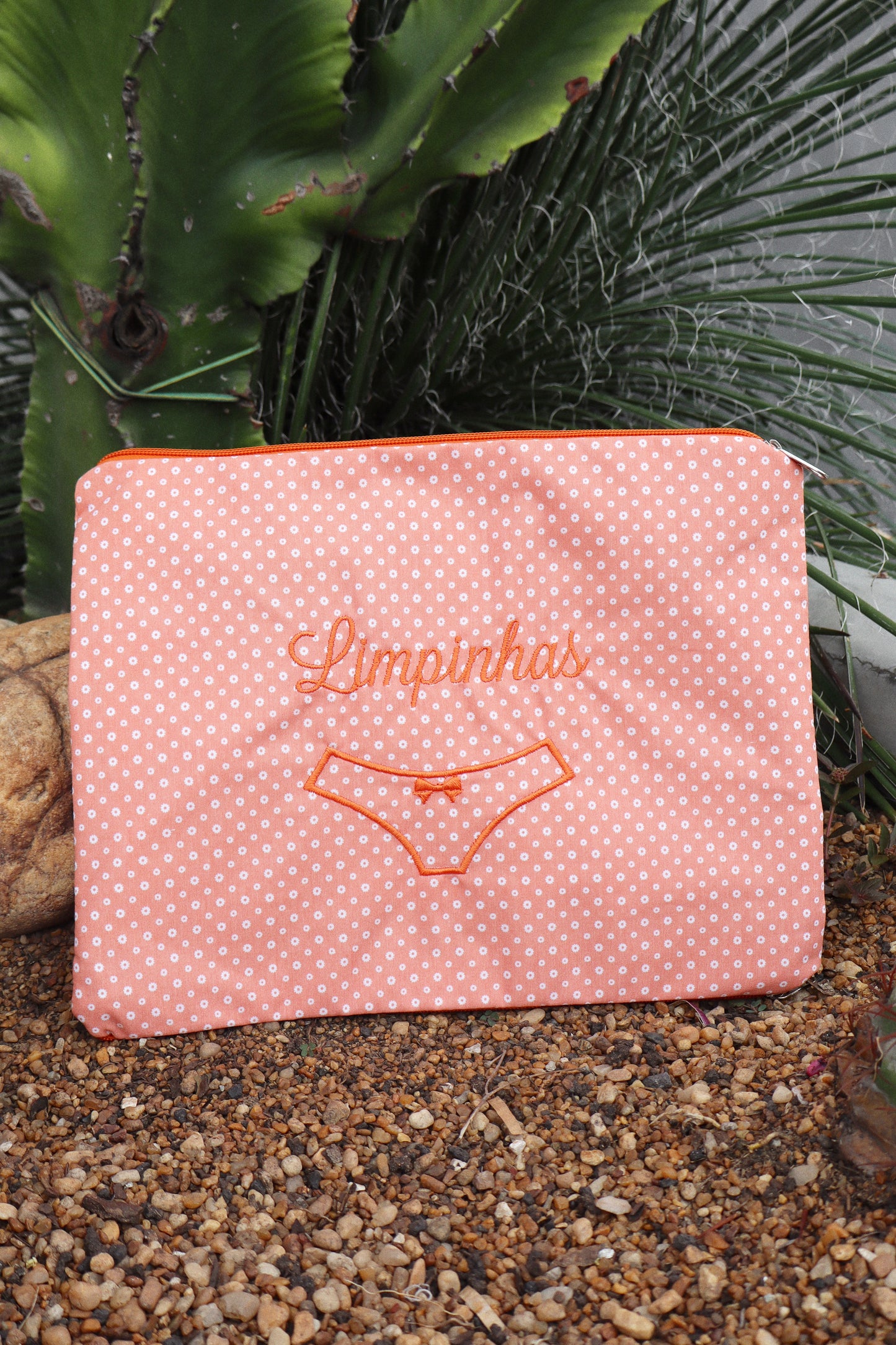 Necessaire Porta Calcinha Limpinha Sujinha G Laranja
