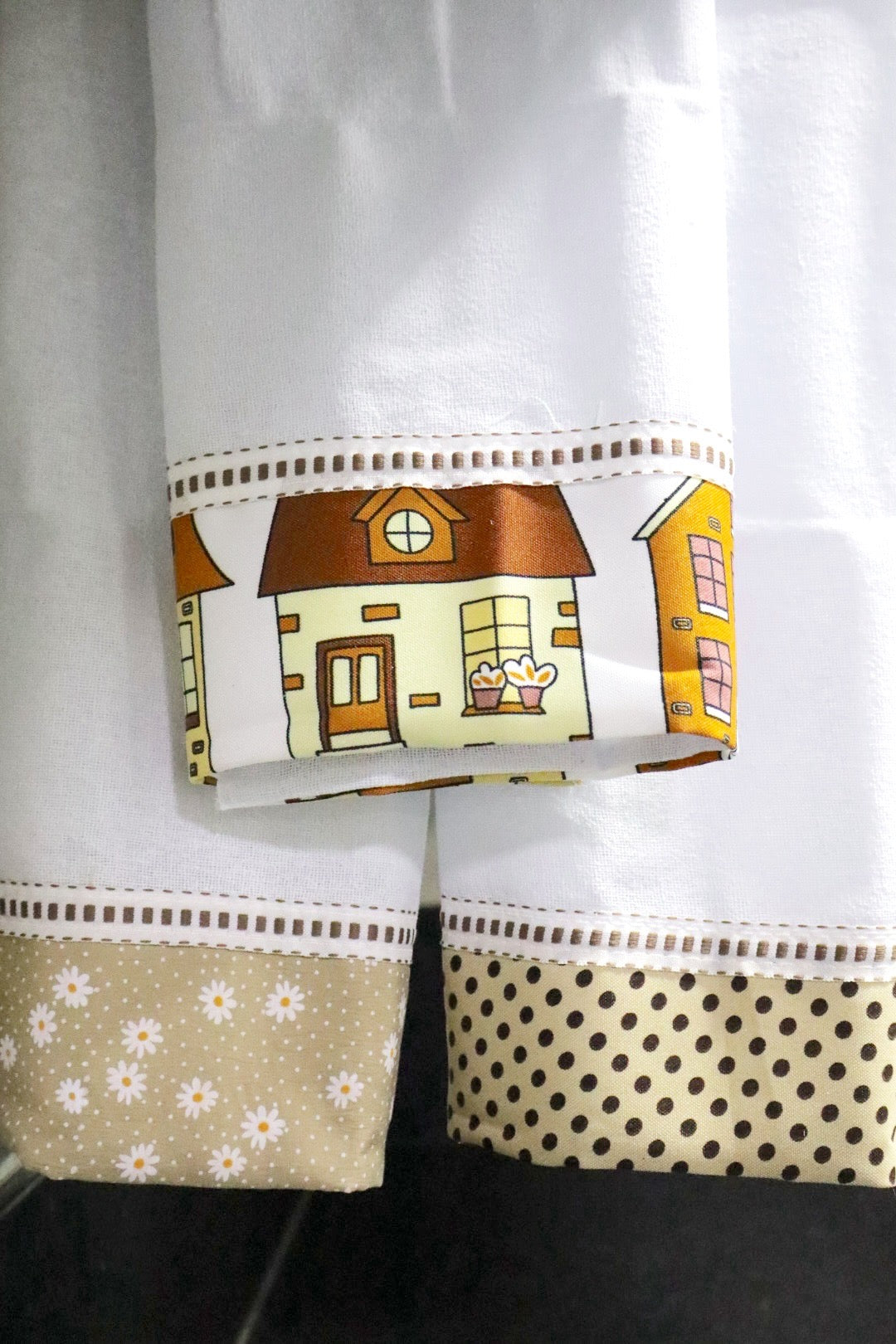 Trio Pano de Prato com Barra Bege