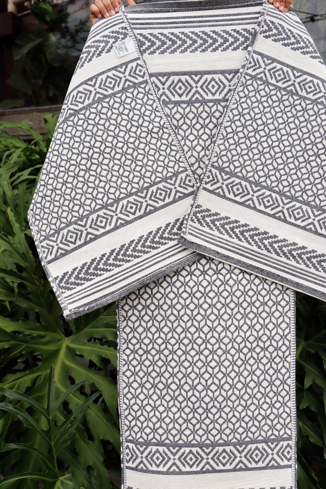 Jogo de Passadeira Algodão Indiano Dupla Face Cinza