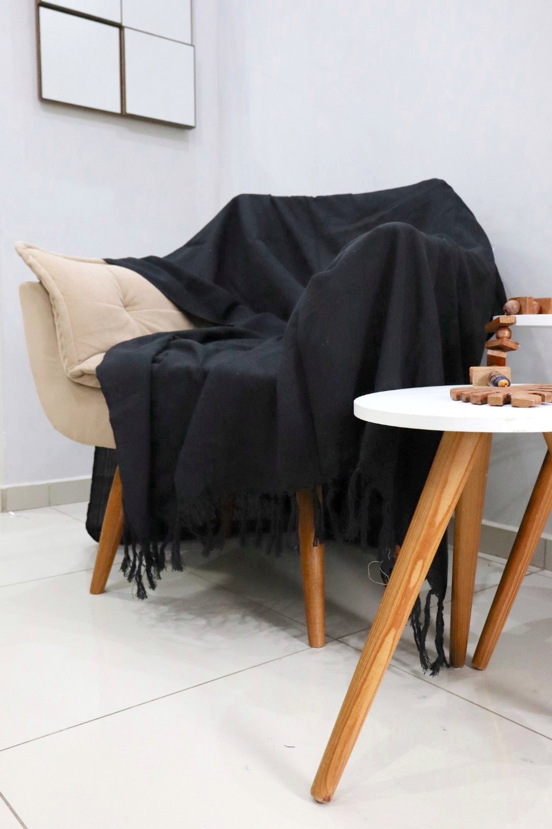 Manta para Sofá Básica Gigante Preta 1,40x2,20m